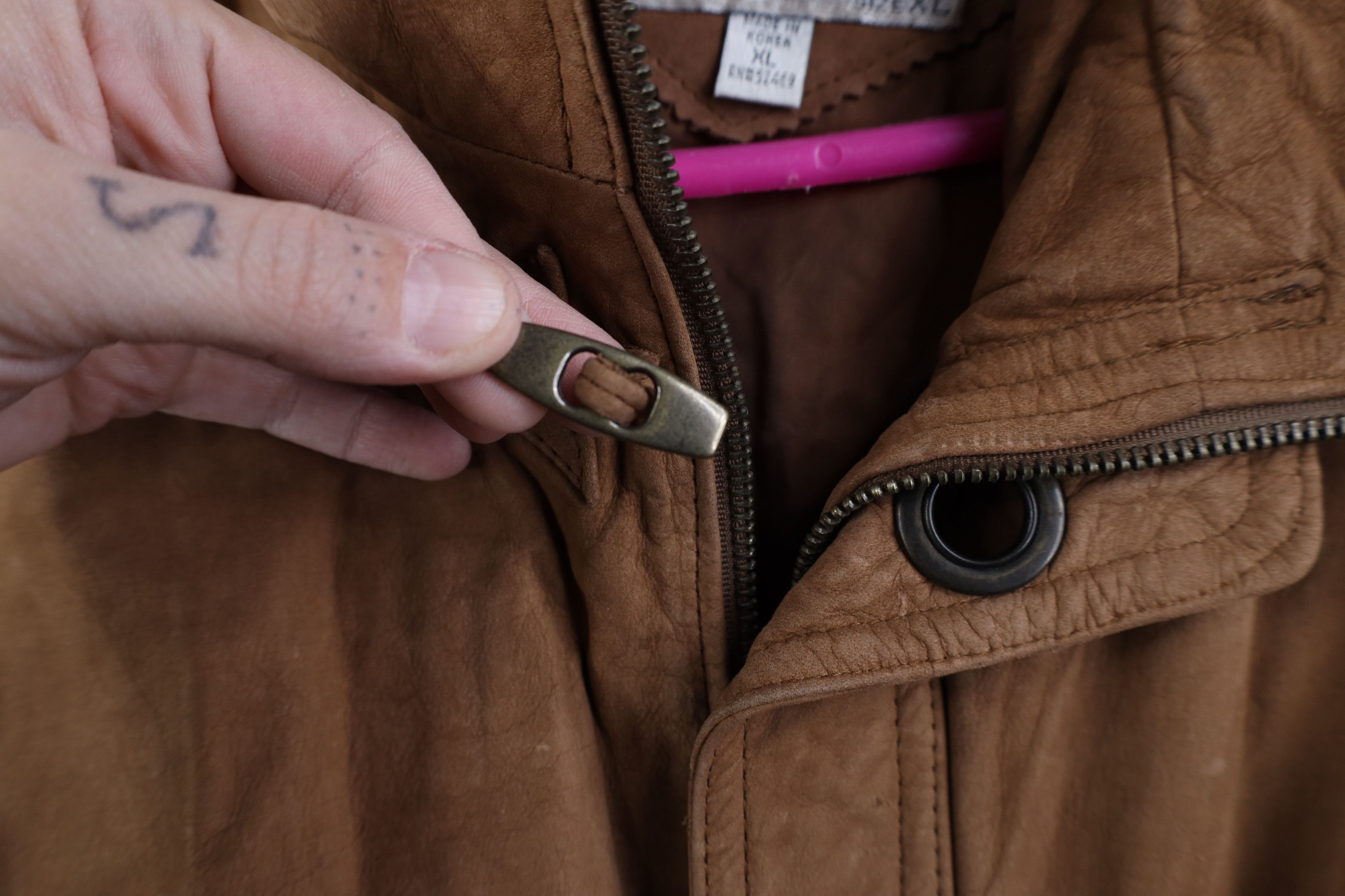 Vintage Vintage 90s Streetwear Button Suede Leather Bomber Jacket Size US XL / EU 56 / 4 - 5 Thumbnail