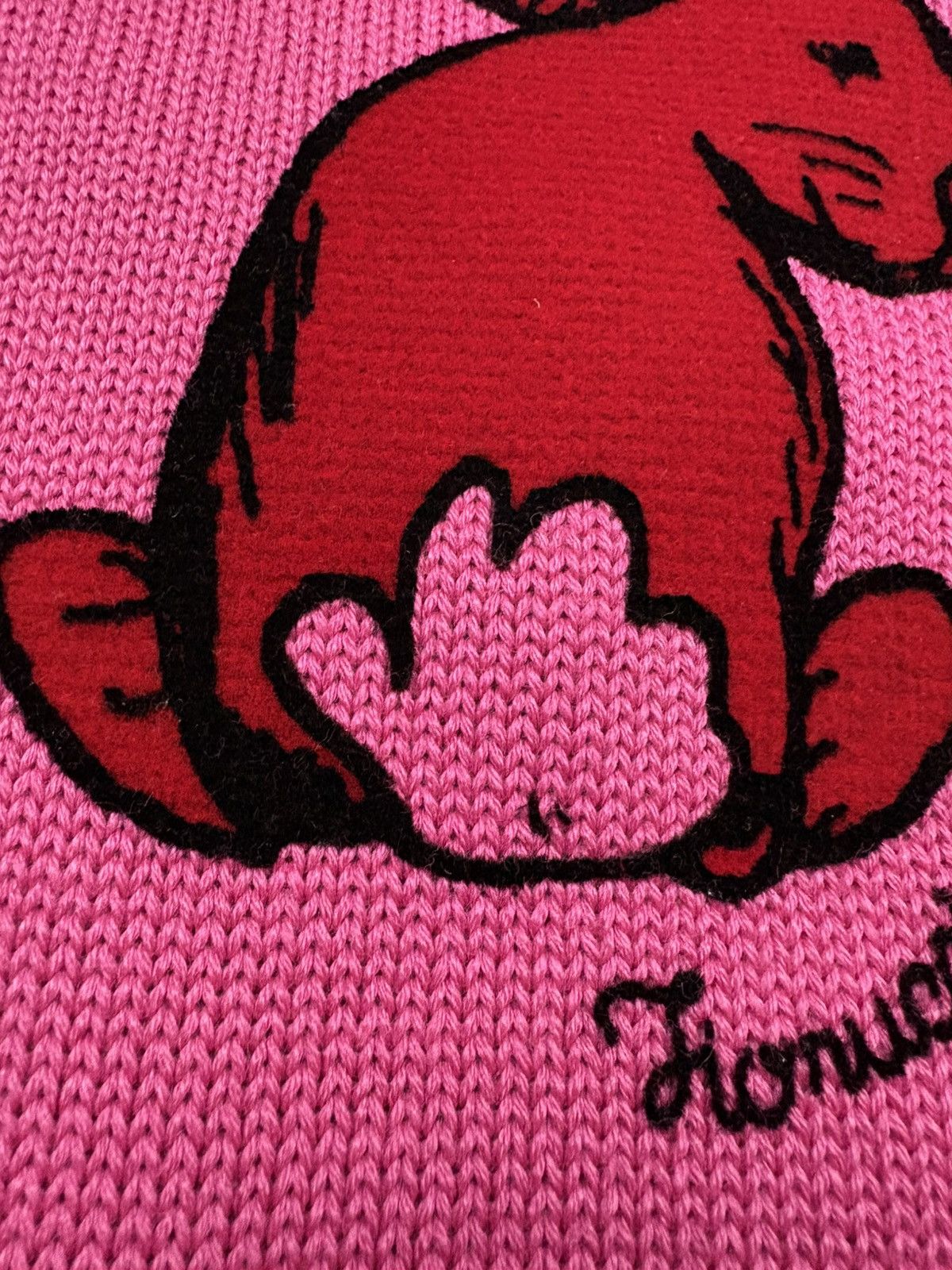 Fiorucci Fiorucci Pink Bunny Knit Sweater Wool Blend V Neck XL Y2K Size XL / US 12-14 / IT 48-50 - 9 Thumbnail