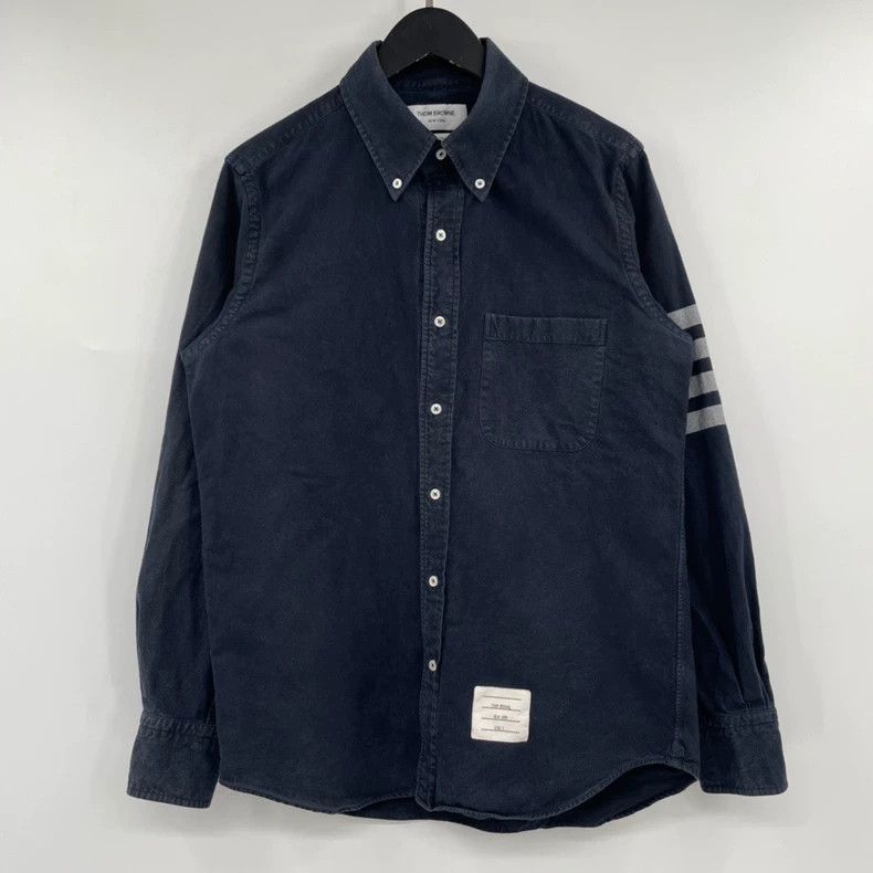 Thom Browne Thom Browne Classic blue and green striped shirt Size US M / EU 48-50 / 2 - 1 Thumbnail