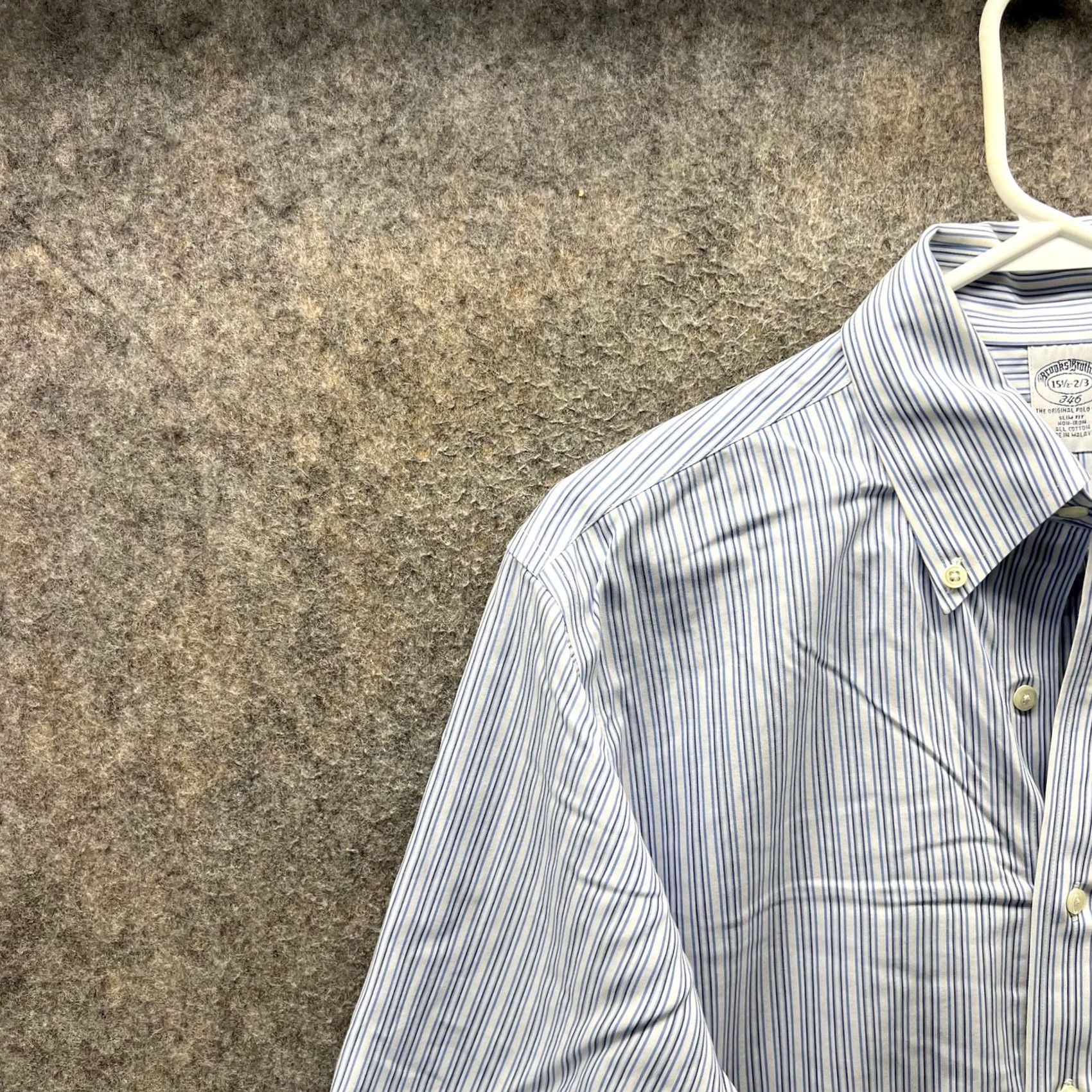 Brooks Brothers Brooks Brothers Shirt Mens 15.5 Blue Stripe 346 Non Iron Cotton Dress Shirt Long Sleeve Button-Down Collar Barrel Cuff Size US L / EU 52-54 / 3 - 7 Thumbnail