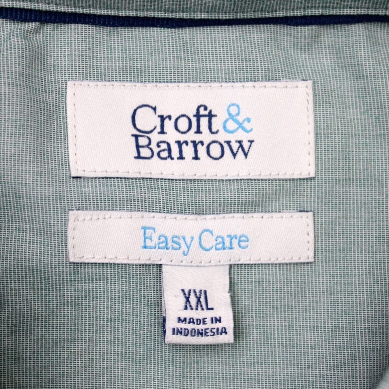 Croft & Barrow Croft & Barrow Shirt Mens 2XL Green Easy Care Wrinkle Resistant Button-Up L/S Cotton Blend Slimming Casual/Workwear 90s Theme Mens Size US XXL / EU 58 / 5 - 6 Thumbnail