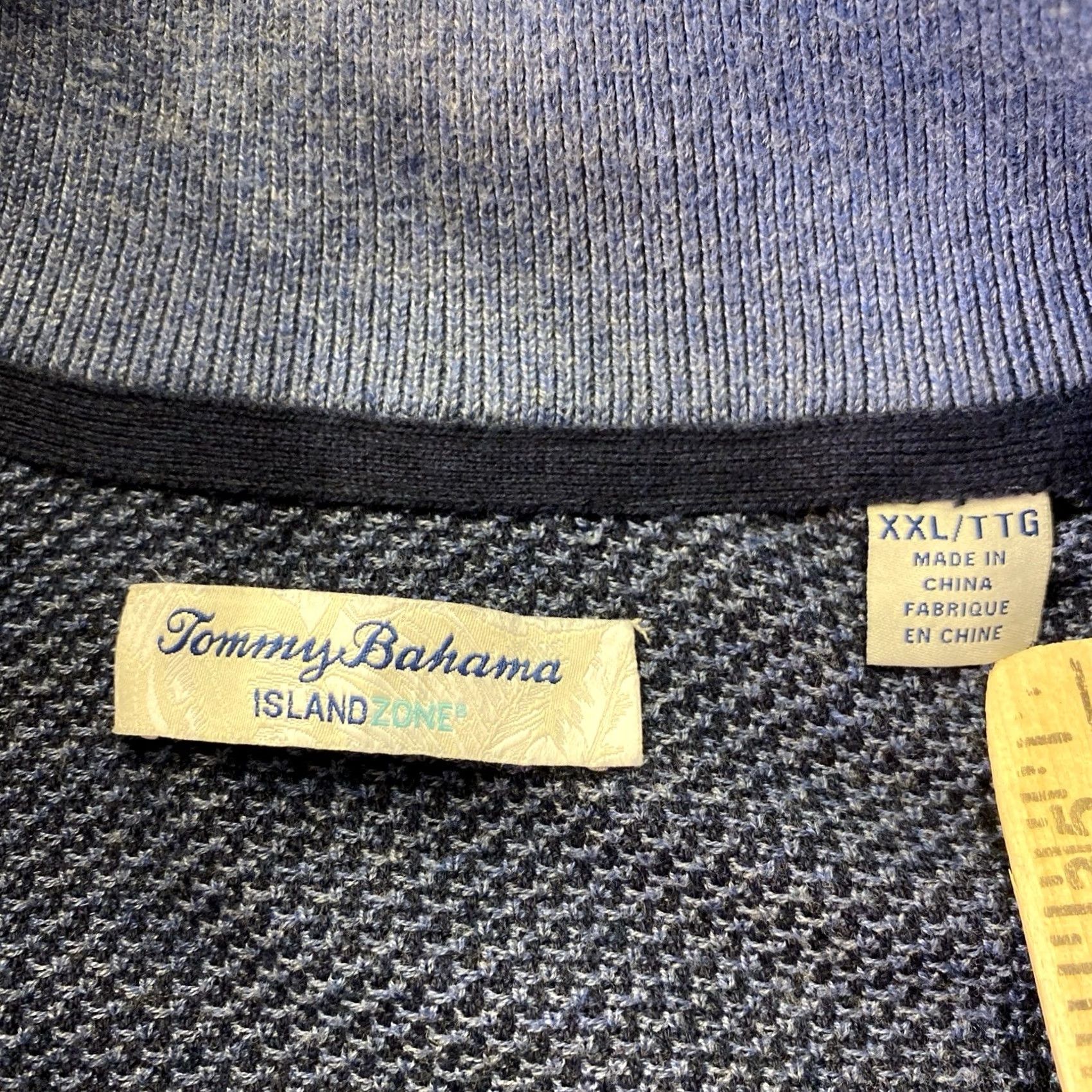 Tommy Bahama Tommy Bahama Island Zone 1/4 Zip Pullover Mens 2XL Cotton Blend Blue Size US XXL / EU 58 / 5 - 2 Thumbnail