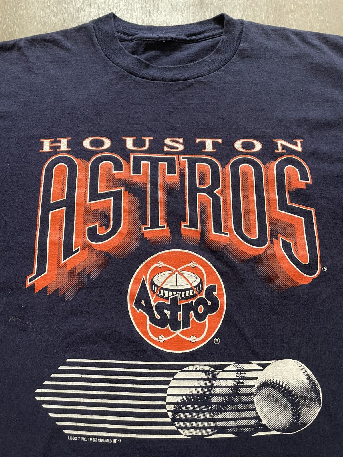 Vintage Vintage 1993 Logo 7 Houston Astros Logo Made in USA Sz XL Size US XL / EU 56 / 4 - 1 Thumbnail