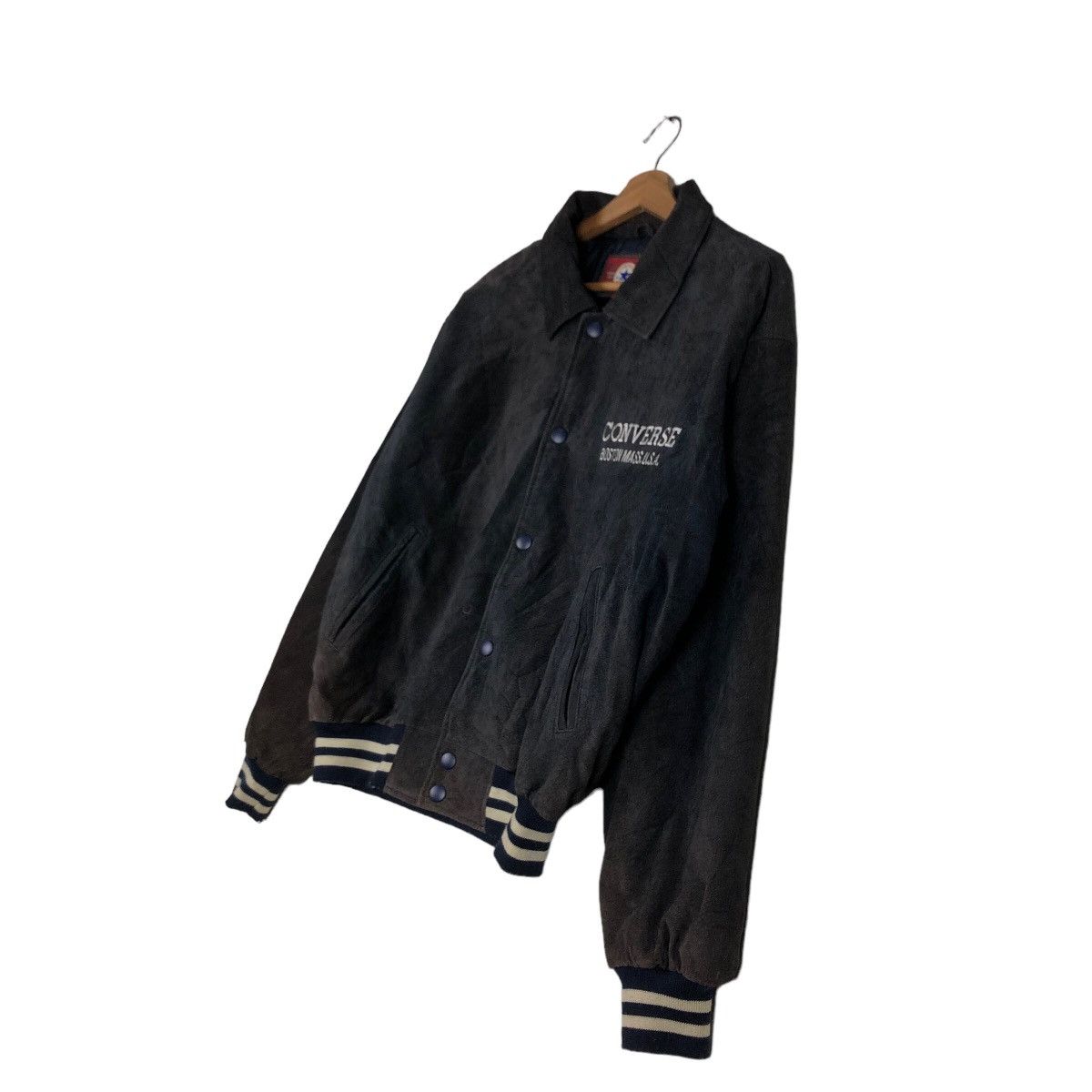 Japanese Brand Vintage Bomber Jacket Leather Converse Boston Mass All Star Size US L / EU 52-54 / 3 - 2 Thumbnail
