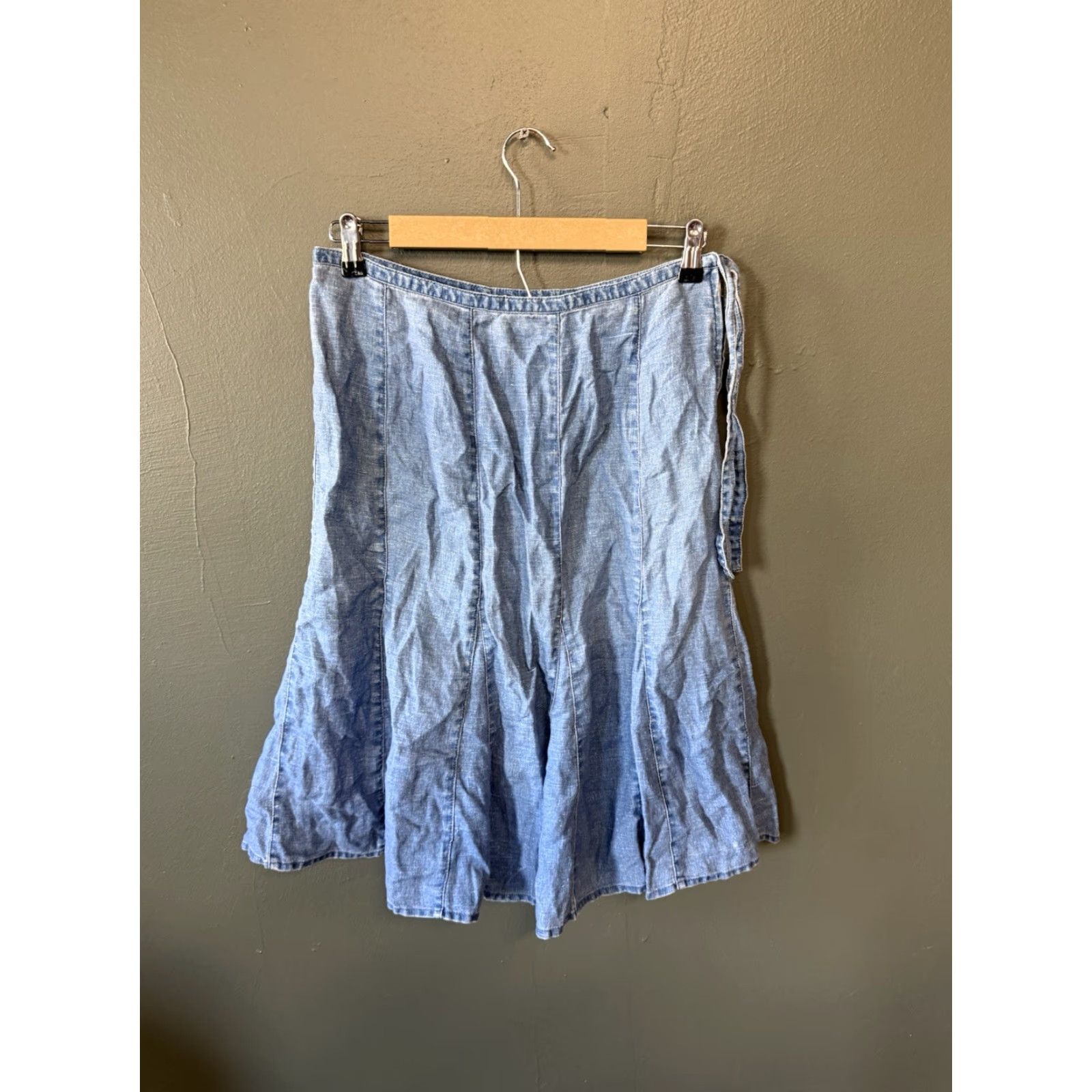 Liz Claiborne Liz Claiborne Skirt Women Blue Denim Linen Long Maxi Size 8 Size 30" / US 8 / IT 44 - 2 Thumbnail