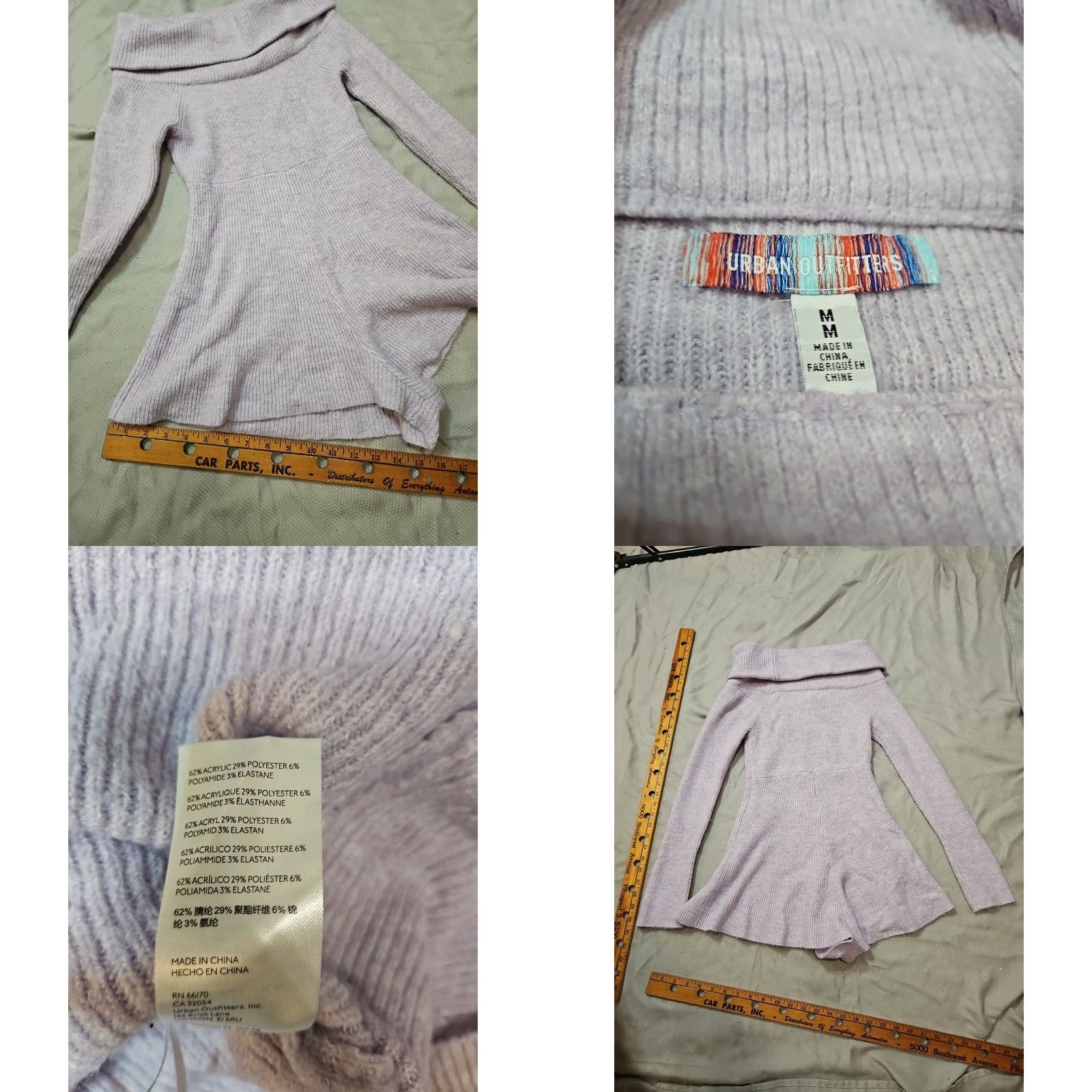 Urban Outfitters VINTAGE Urban Outfitters Romper Womens Medium Purple Sweater Knit Grace Off The Shoulder Size M / US 6-8 / IT 42-44 - 8 Thumbnail