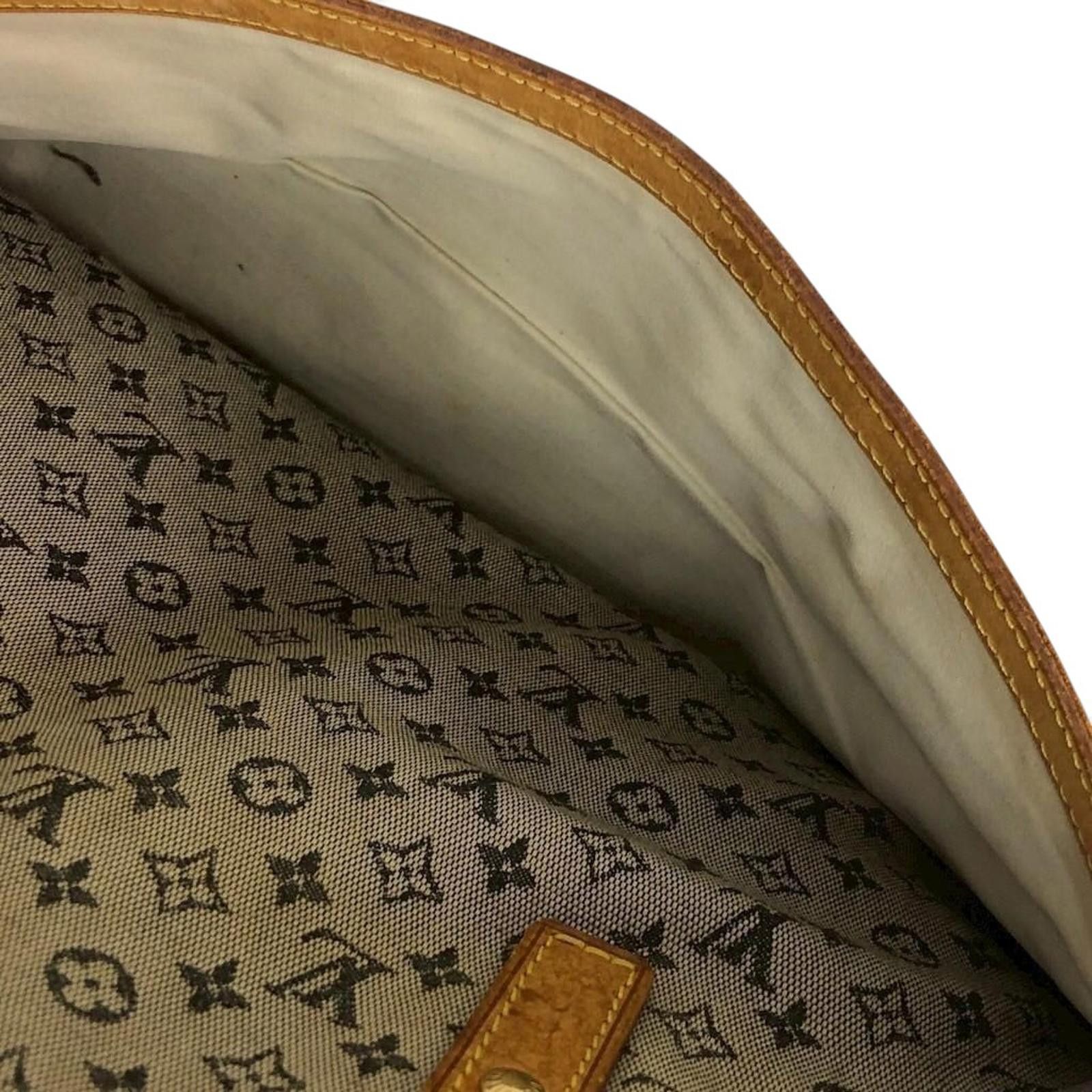 Louis Vuitton Louis Vuitton - Monogram Canvas Handbag Leather Trim Size ONE SIZE - 9 Thumbnail