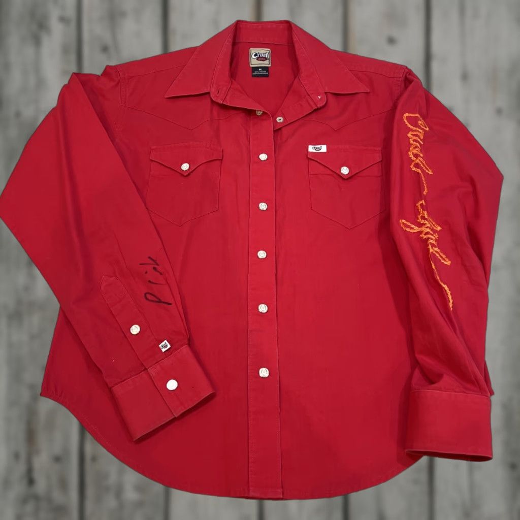 Vintage Cruel Girl Western Snap Shirt Women’s M Long Sleeve Horse Shoe Snaps Red READ Size M / US 6-8 / IT 42-44 - 1 Thumbnail