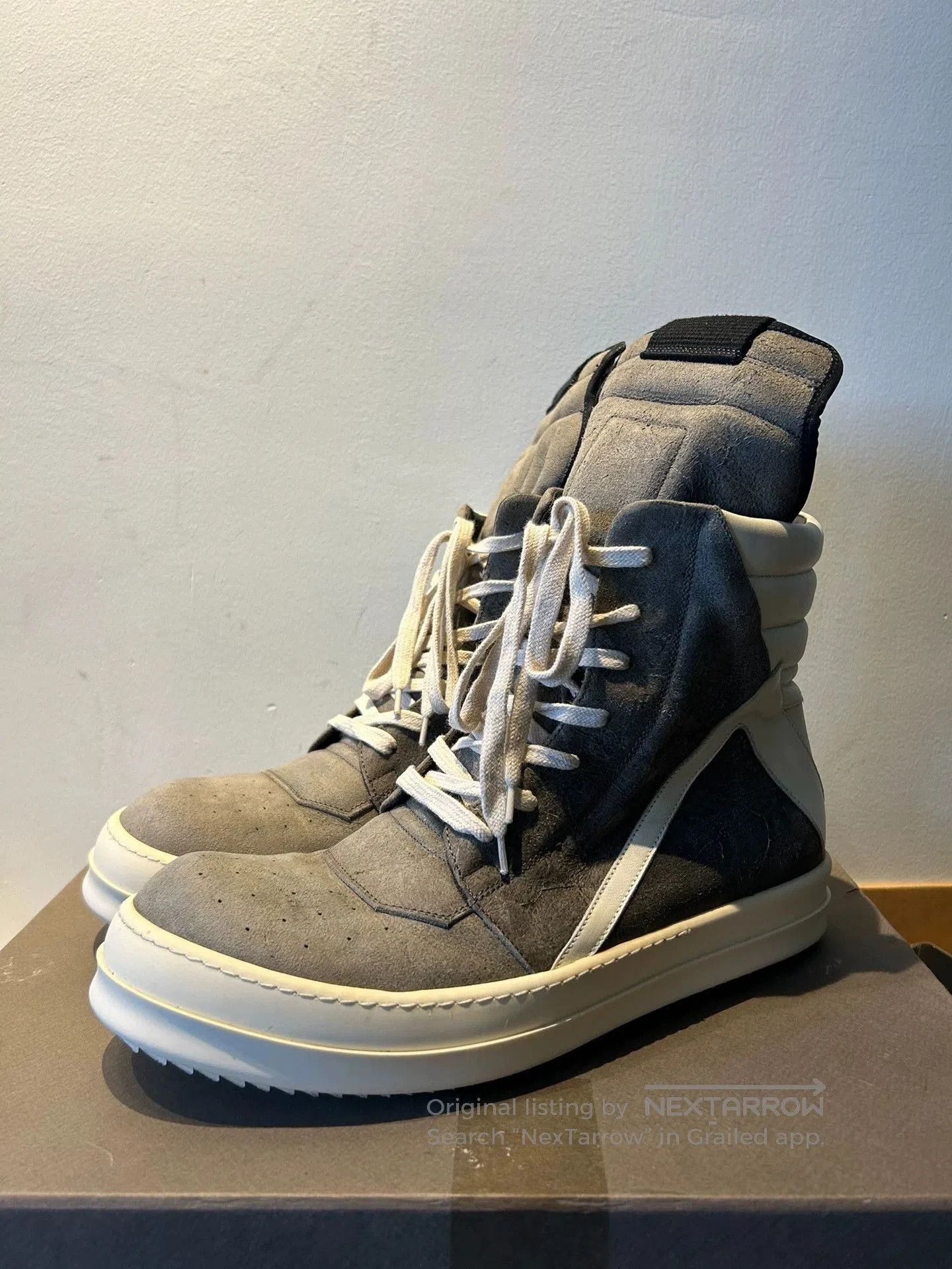 Rick Owens rick owens gray suede high-top sneakers size 43. Size US 10 / EU 43 - 1 Thumbnail