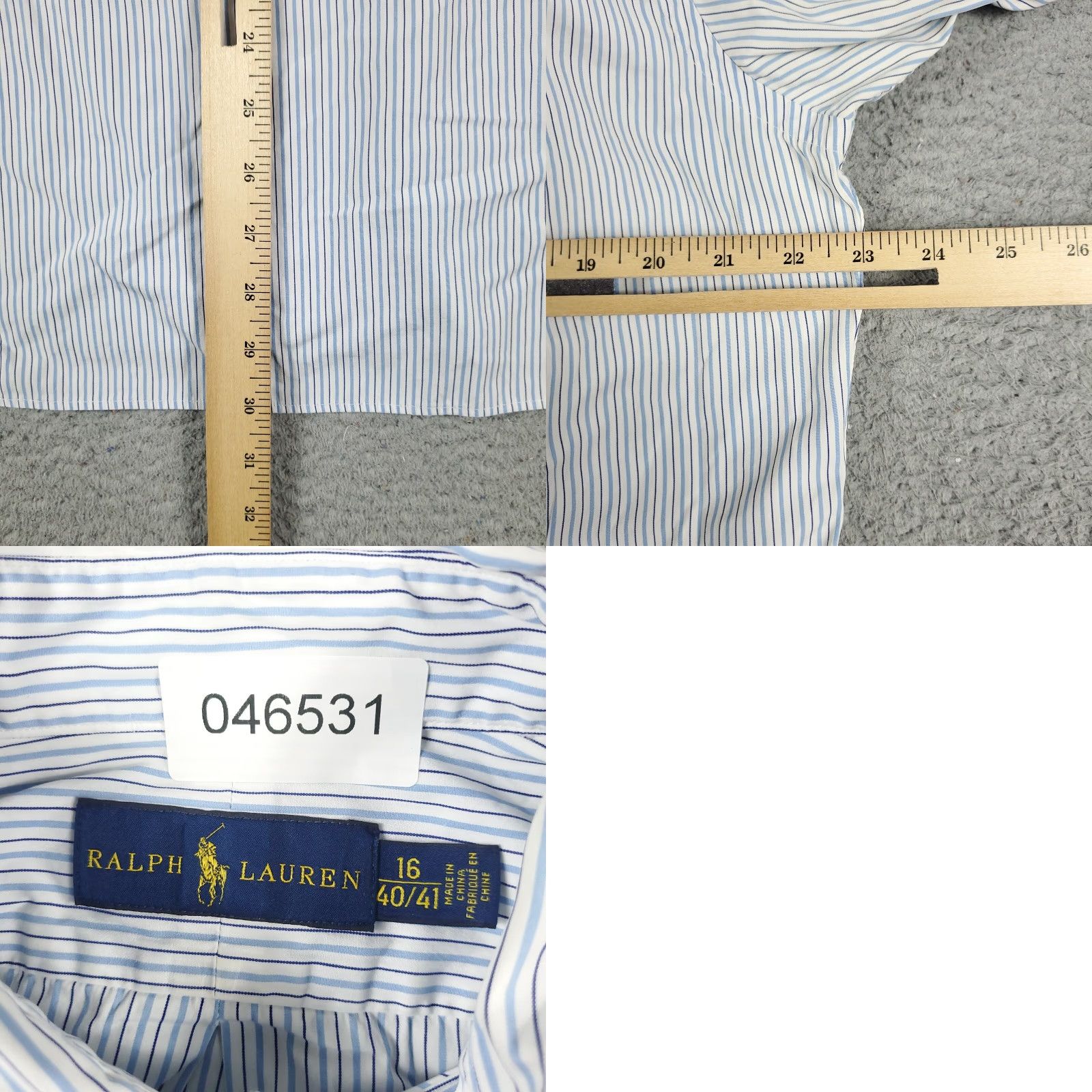 Ralph Lauren Ralph Lauren Shirt Mens 16 Blue Striped Dress Button Up Long Sleeve Size 42R - 8 Thumbnail