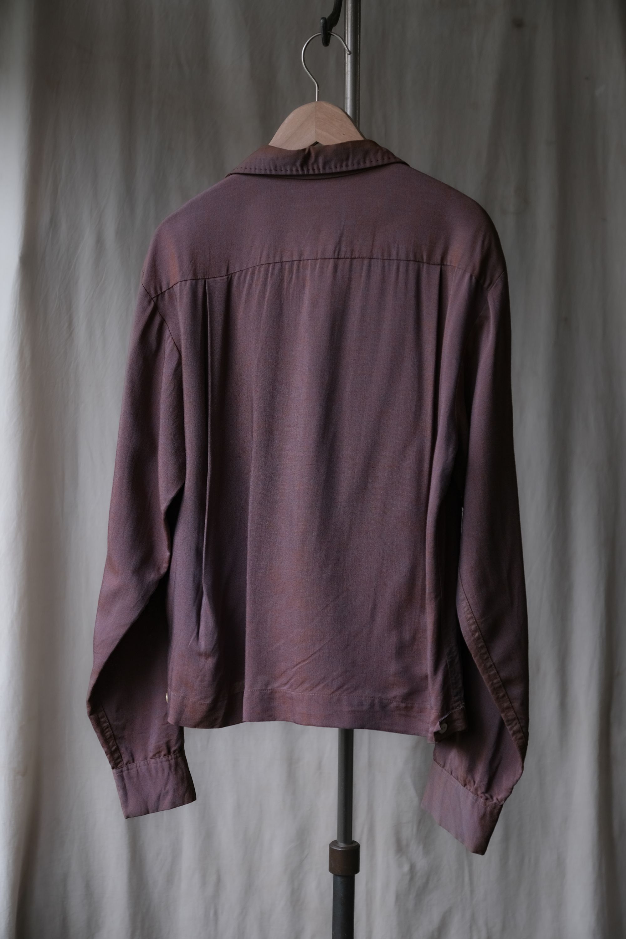 Vintage 1950’s CAMPUS 2-Tone Rayon Gabardine Velet Shirt Rockabilly Size US M / EU 48-50 / 2 - 6 Thumbnail