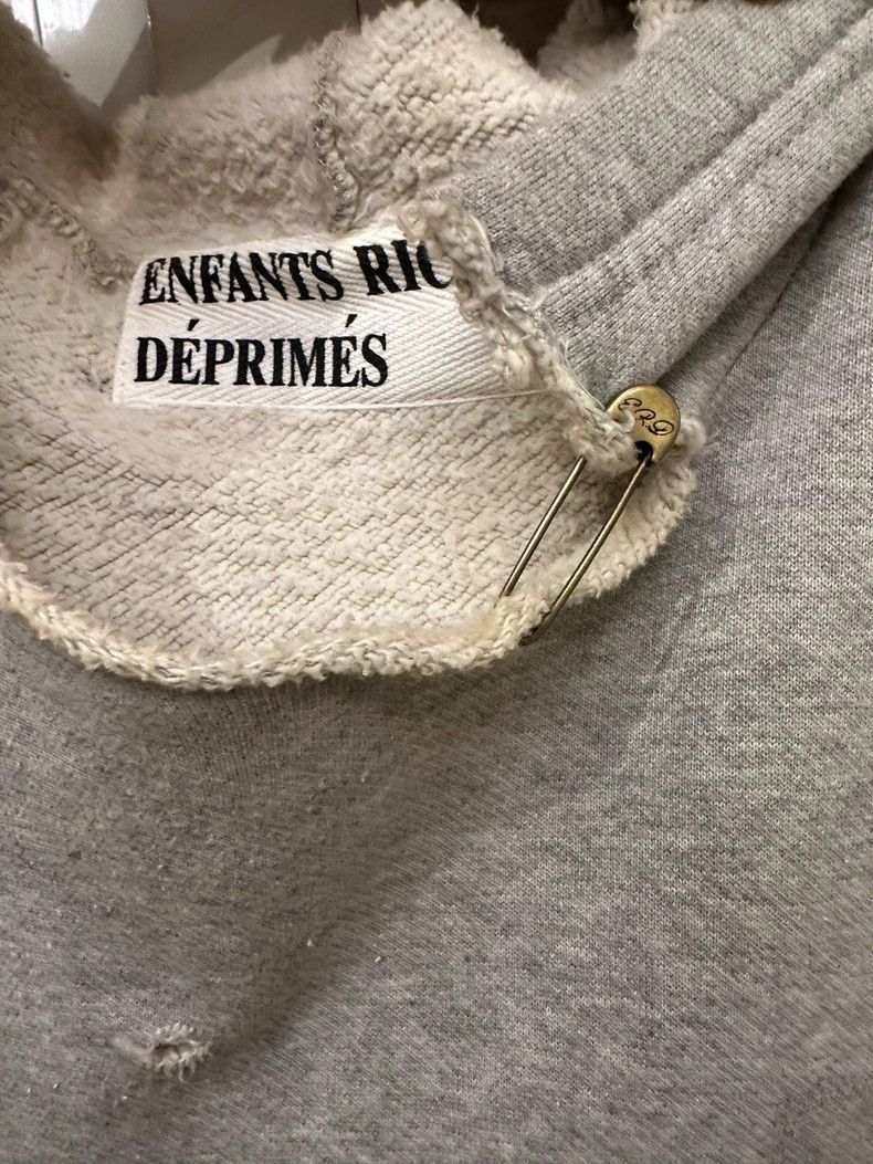 Enfants Riches Deprimes Unique Hand-Painted Gray Hoodie by ERD-2506 Size US XL / EU 56 / 4 - 2 Thumbnail