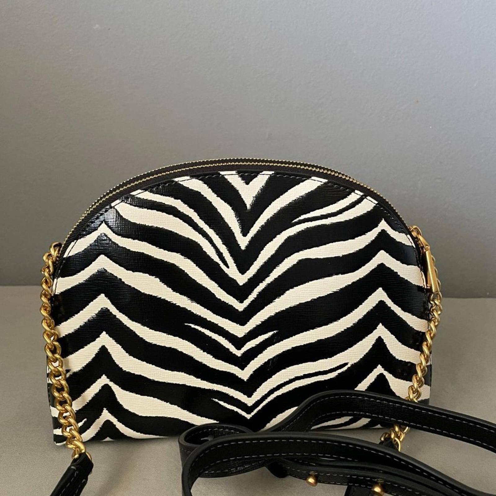 NWT kate spade Morgan Zebra Double-zip Dome Crossbody