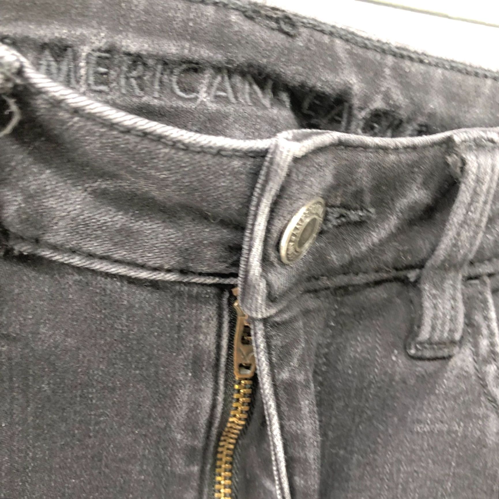 American Eagle Outfitters VINTAGE American Eagle Womens Jeggings Denim Pants Black Mid Rise Stretch 00 Slim Size 24" / US 00 / IT 34 - 6 Thumbnail