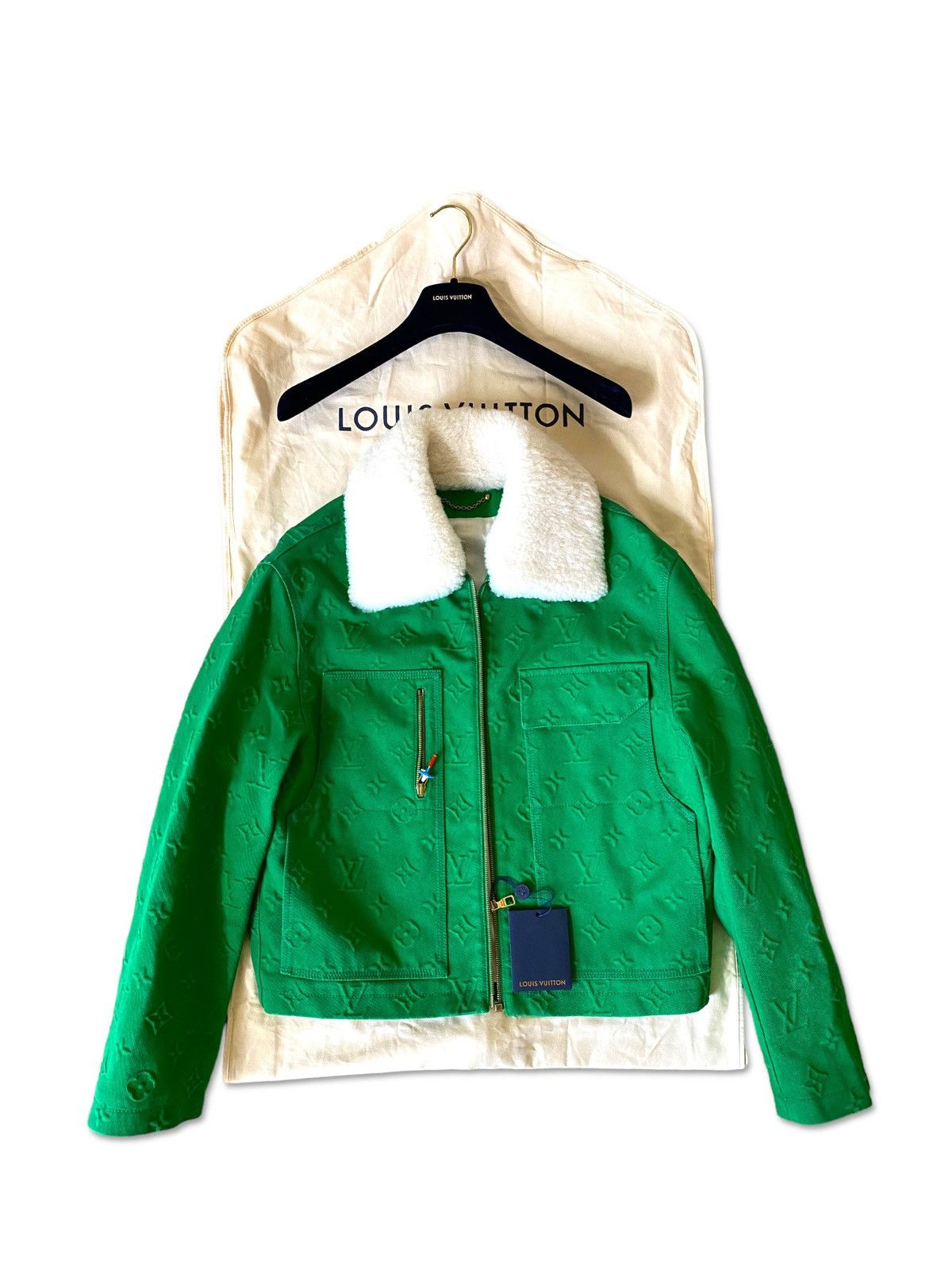 Louis Vuitton Louis Vuitton Carpenter Green 46 Denim Jacket 3D Monogram Size US S / EU 44-46 / 1 - 1 Thumbnail