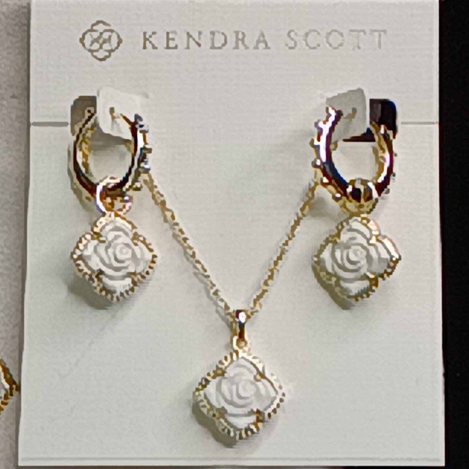 Kendra Scott Kendra Scott Mallory Rose Huggie Hoop Earrings Necklace Set Size ONE SIZE - 2 Thumbnail