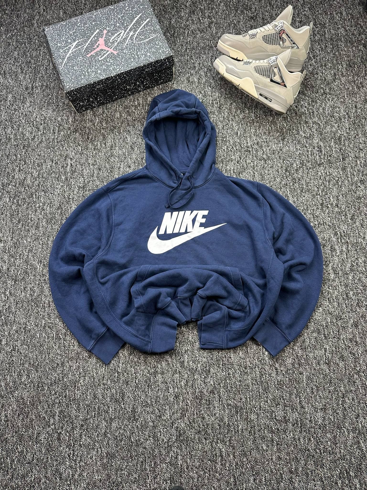 Nike × Vintage Sweatshirts Hoodie Nike Big Logo Oversize Boxy skate y2k 00s Size US XL / EU 56 / 4 - 1 Thumbnail