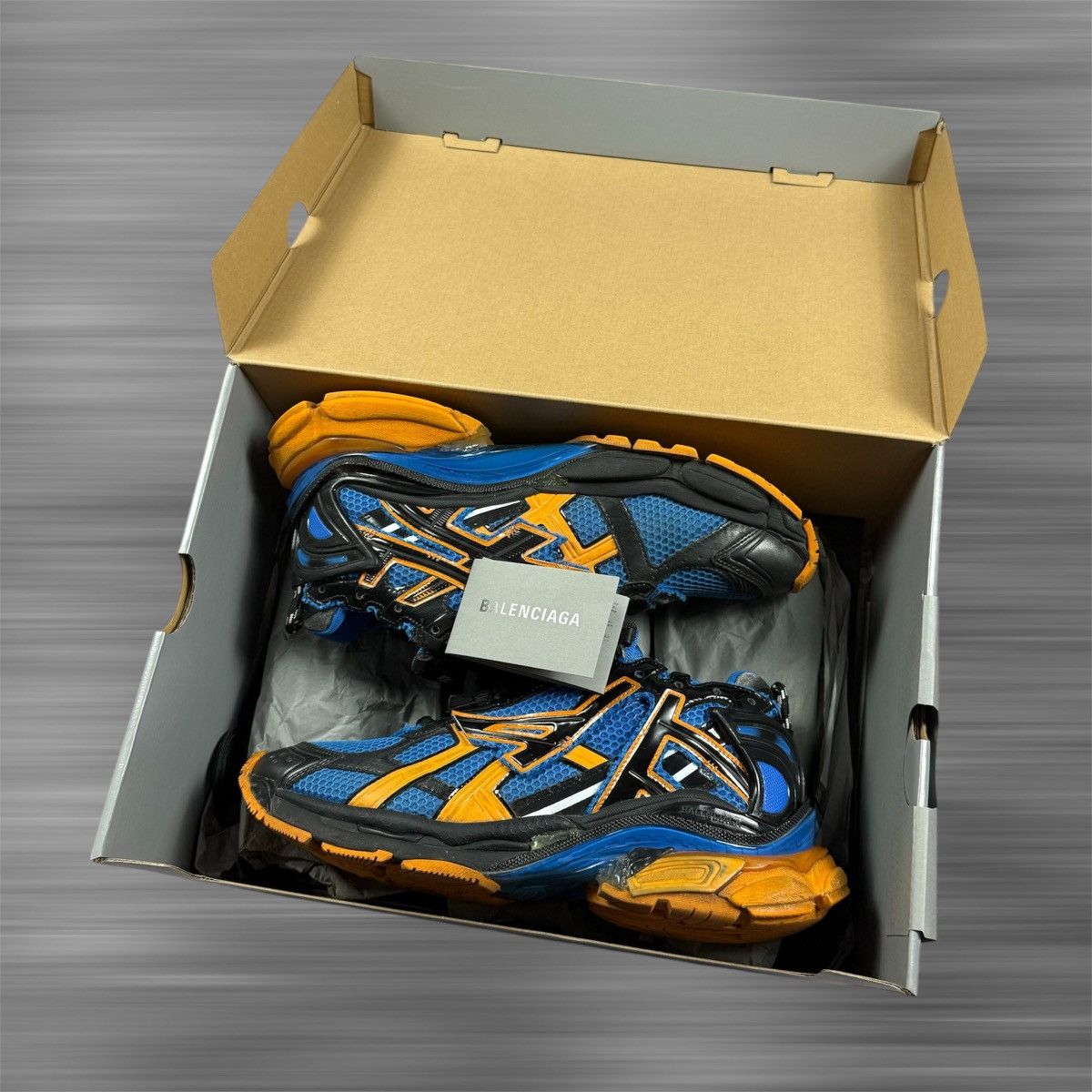Balenciaga Balenciaga Runner Orange Blue Shoes Size US 10 / EU 43 - 7 Thumbnail