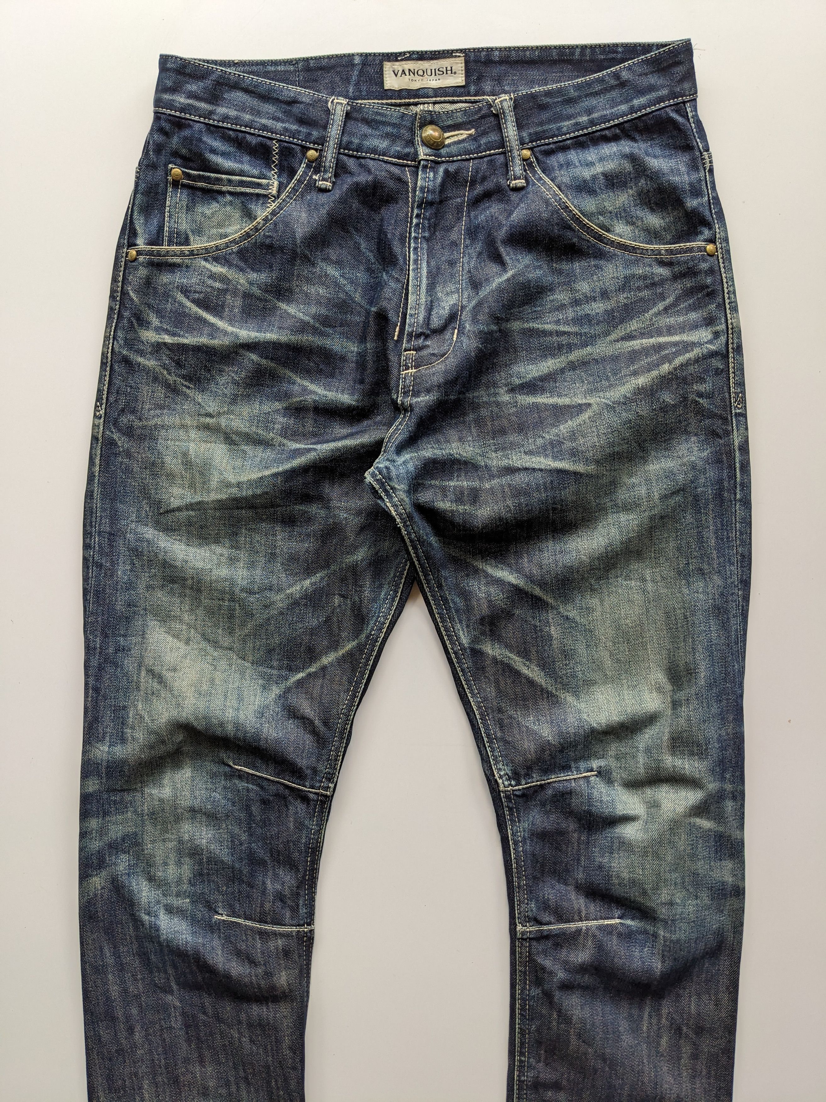 Japanese Brand × Jean × Vanquish Vanquish faded clawmark curve leg jeans Size US 33 - 3 Thumbnail