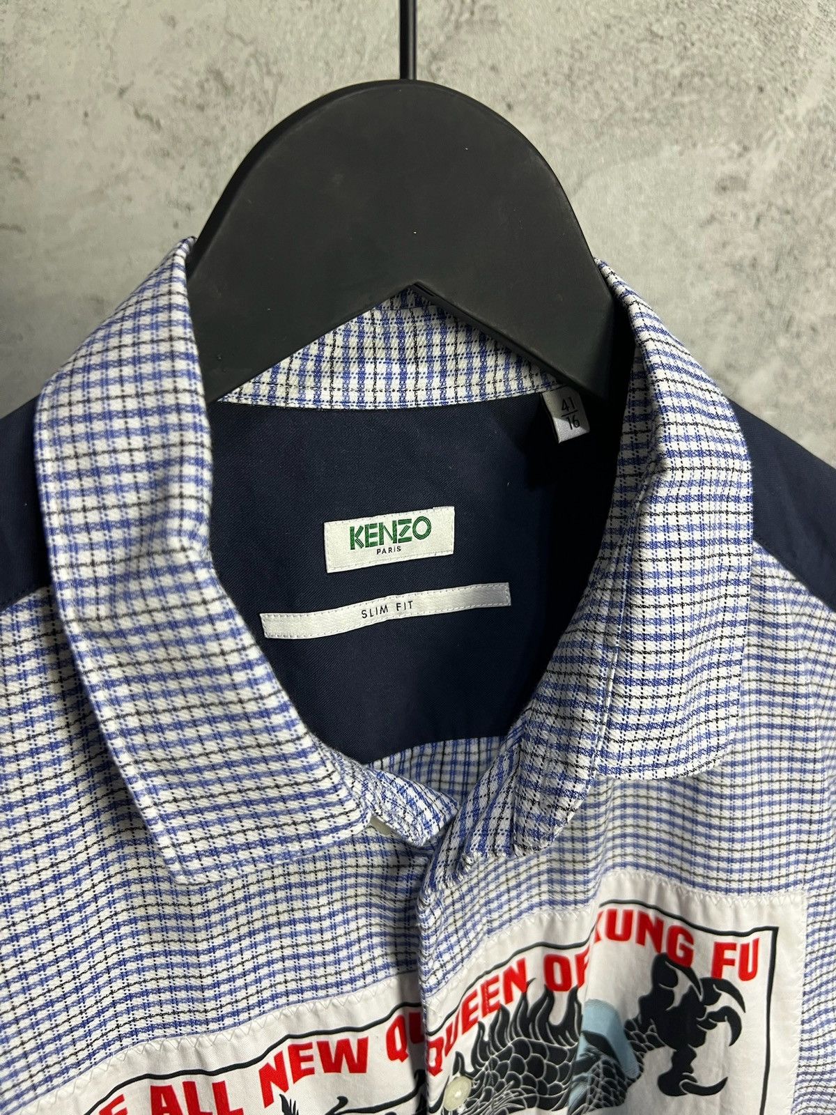 Kenzo AW18 KENZO DRAGON KICK QUEEN OF KUNGFU DRESS SHIRT 41/16 Size US M / EU 48-50 / 2 - 3 Thumbnail