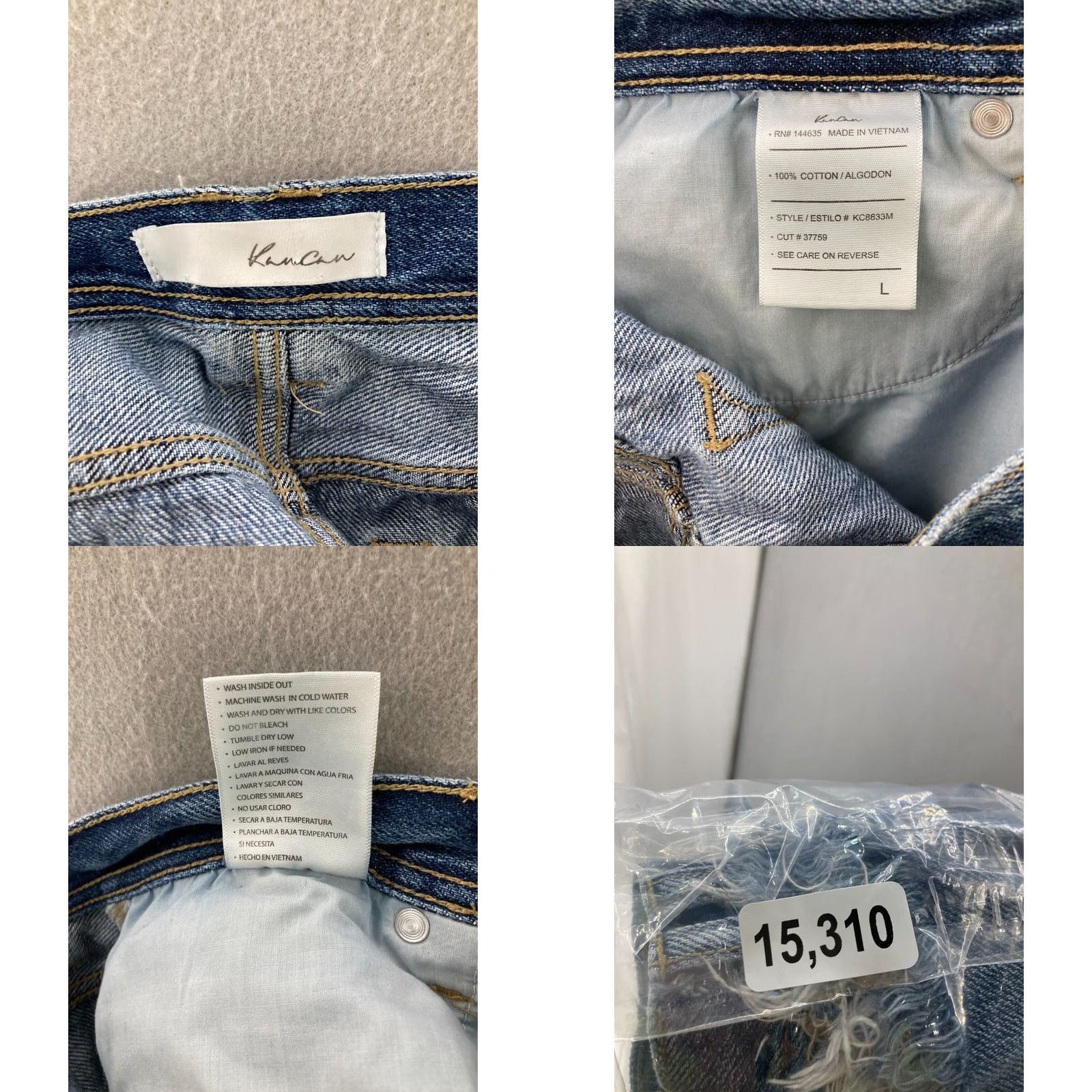 Denime Kancun Denim Shorts Womens L Blue 5-Pocket Regular Mid Rise Distressed Denim Shorts Size 36" / US 14 / IT 50 - 8 Thumbnail