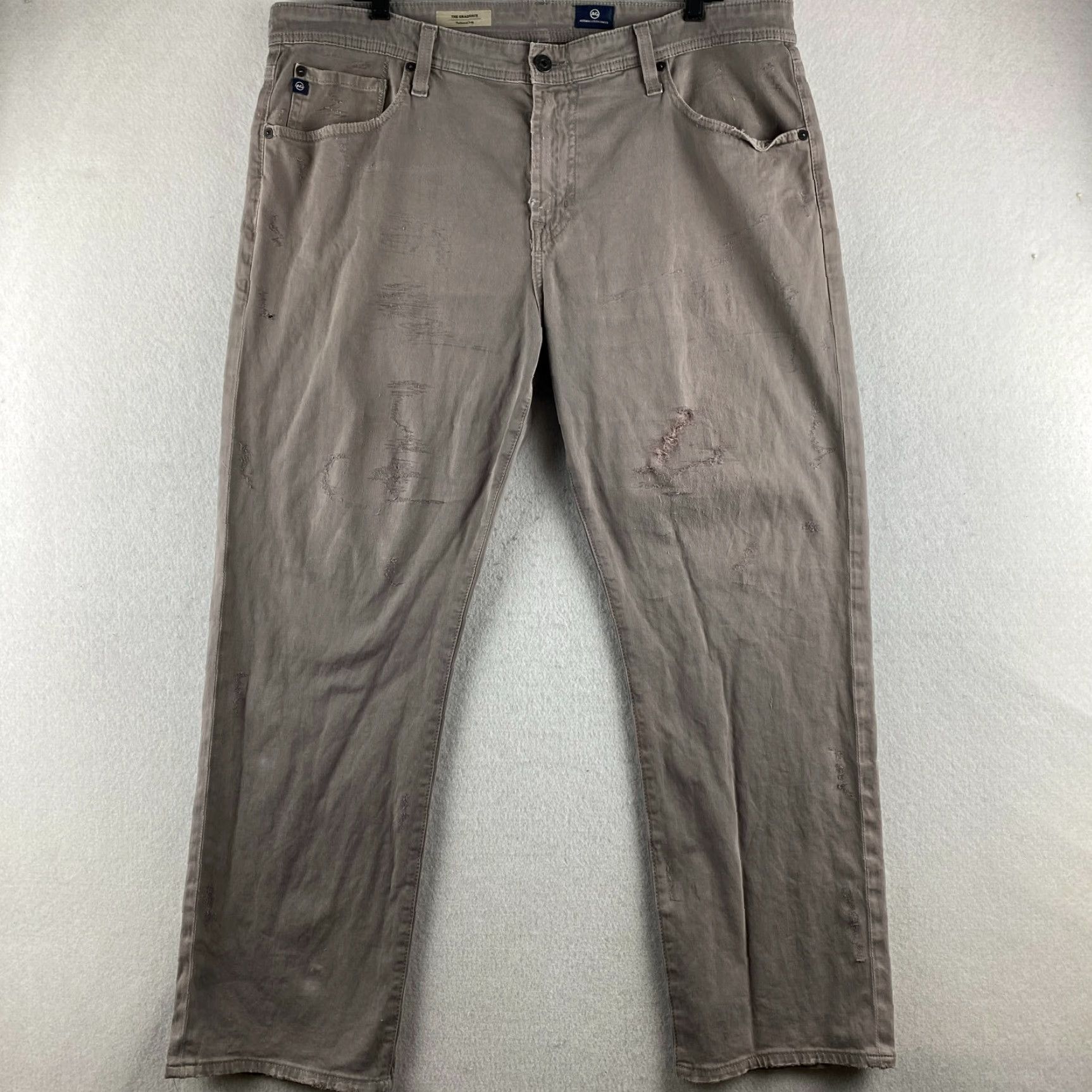 Vintage VINTAGE AG Adriano Goldschmied Jeans Mens 38 Gray The Graduate Tailored Leg Distressed Size US 38 / EU 54 - 2 Thumbnail