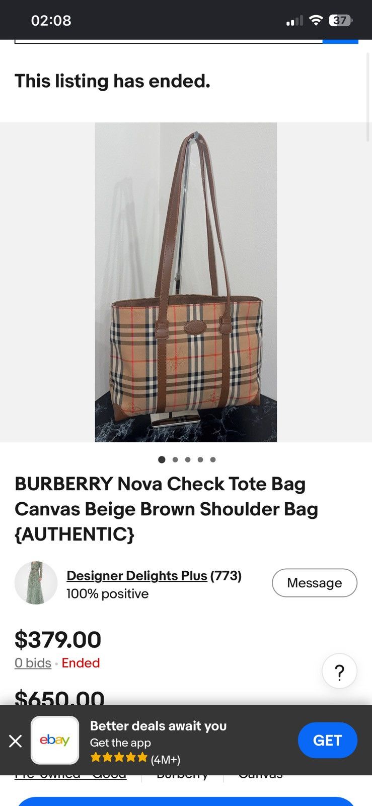 Burberry Vintage Burberry Haymarket Nova Check Tote bag Size ONE SIZE - 13 Thumbnail