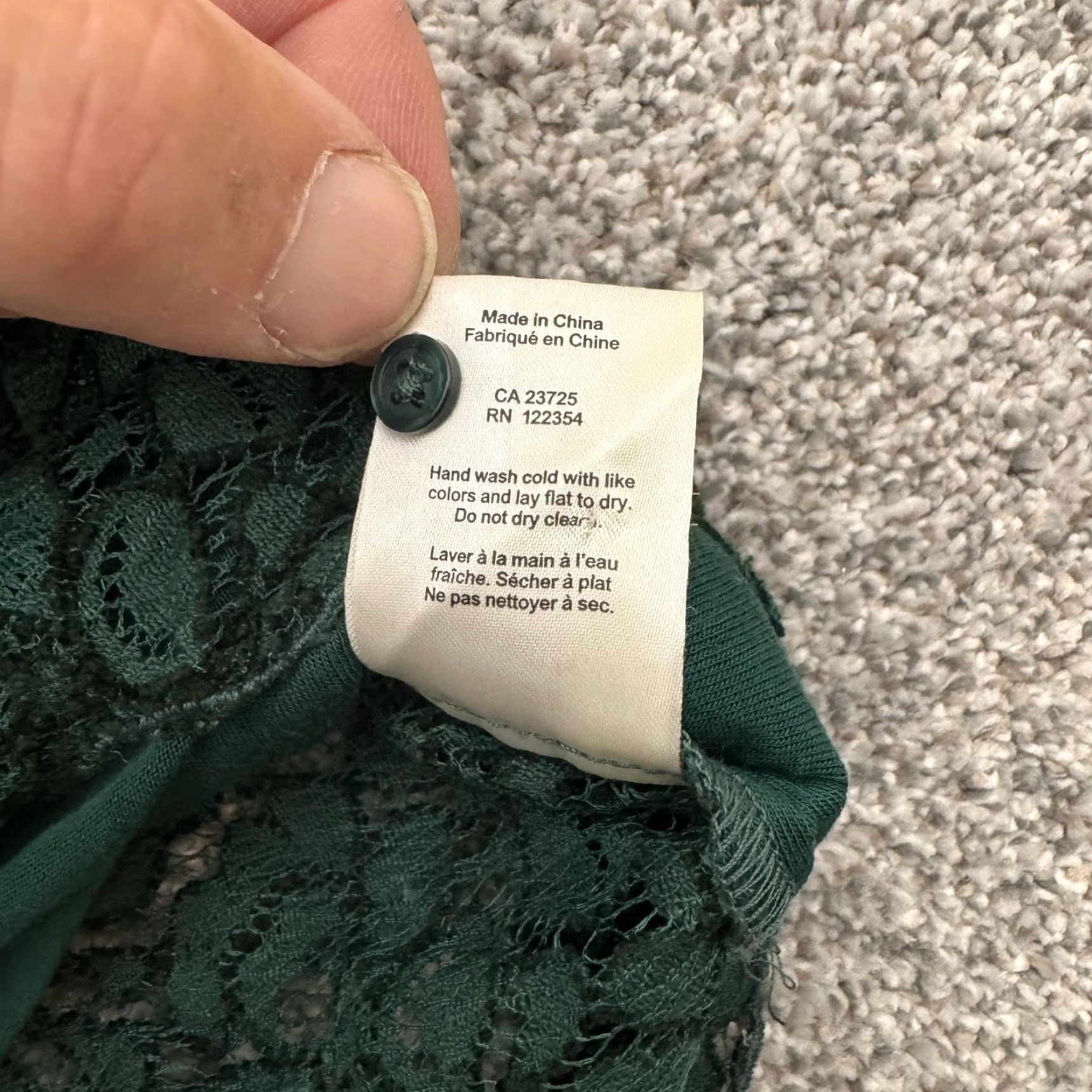 Vintage Talula Lace Top Blouse Womens XS Green Sleeveless Lined Scallop Hem Floral Boho Size XS / US 0-2 / IT 36-38 - 7 Thumbnail