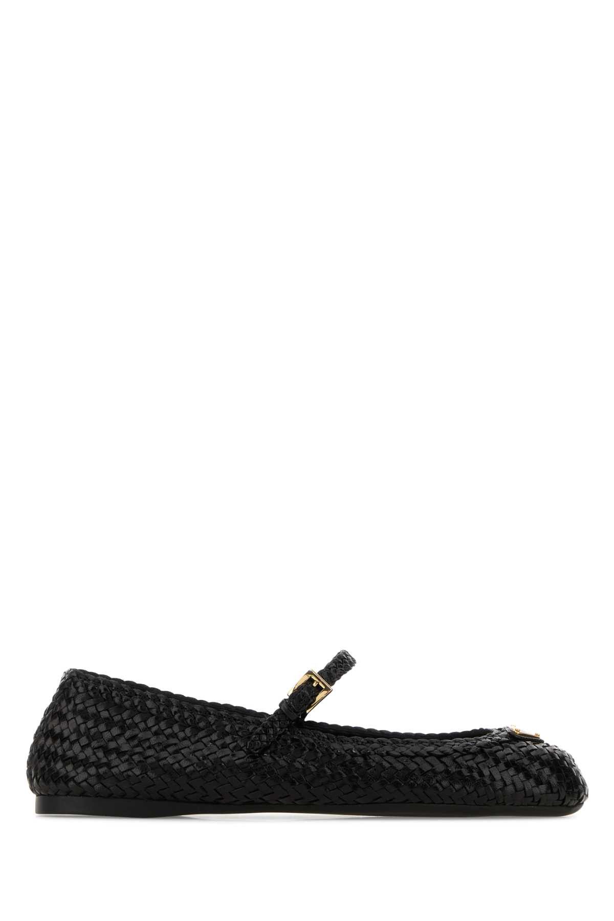 Prada Black Leather Ballerinas Size US 11 / IT 41 - 1 Thumbnail