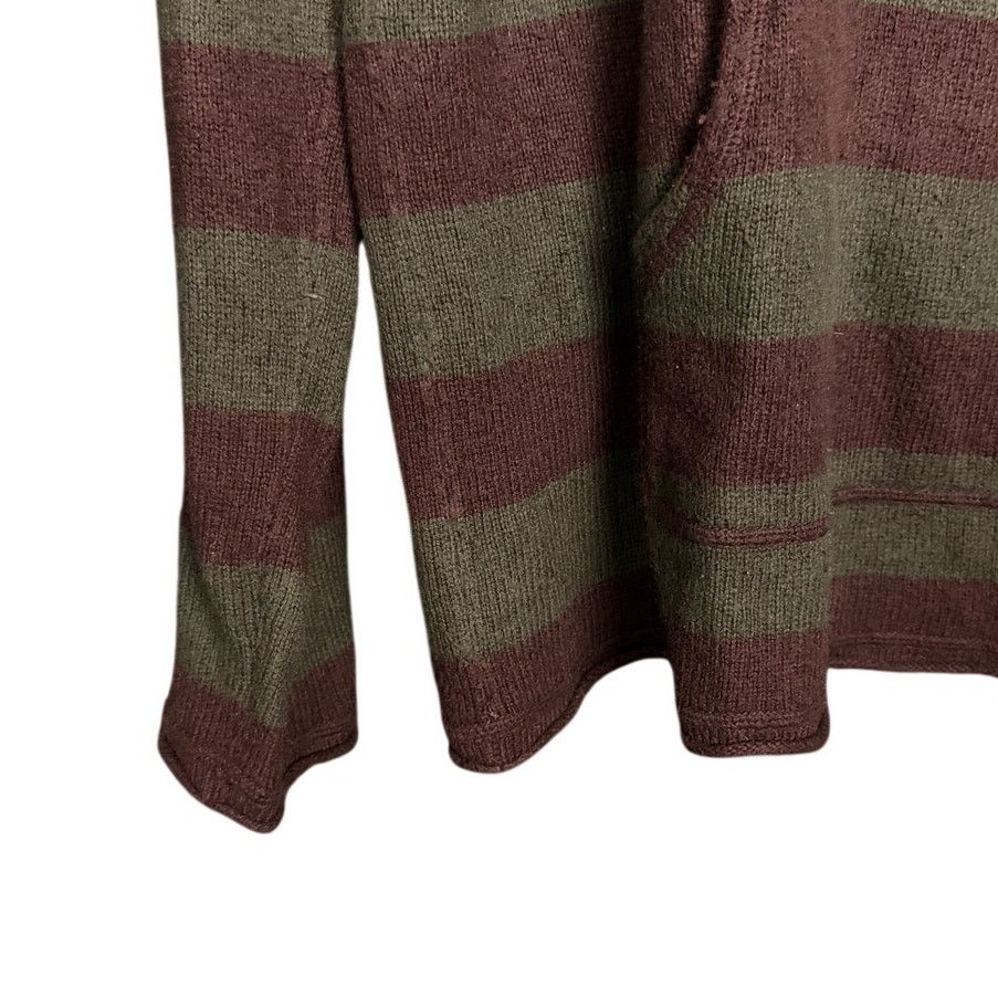 Polo Ralph Lauren Vtg Y2K Polo Ralph Lauren Striped V-Neck Hooded Sweater M Size M / US 6-8 / IT 42-44 - 2 Thumbnail