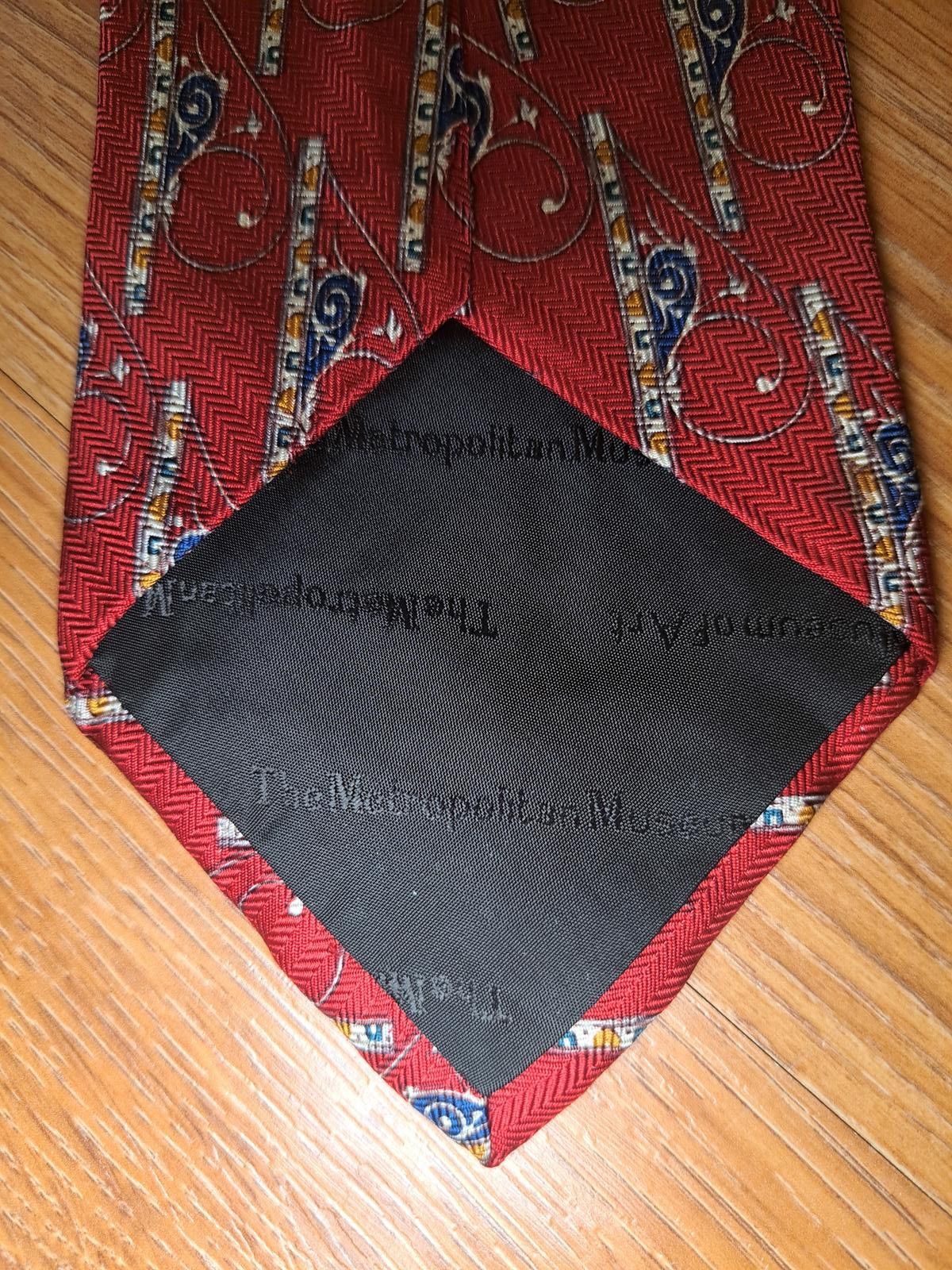 Other Metropolitan Museum of Art Silk Tie Red Herringbone Wide Size ONE SIZE - 4 Thumbnail