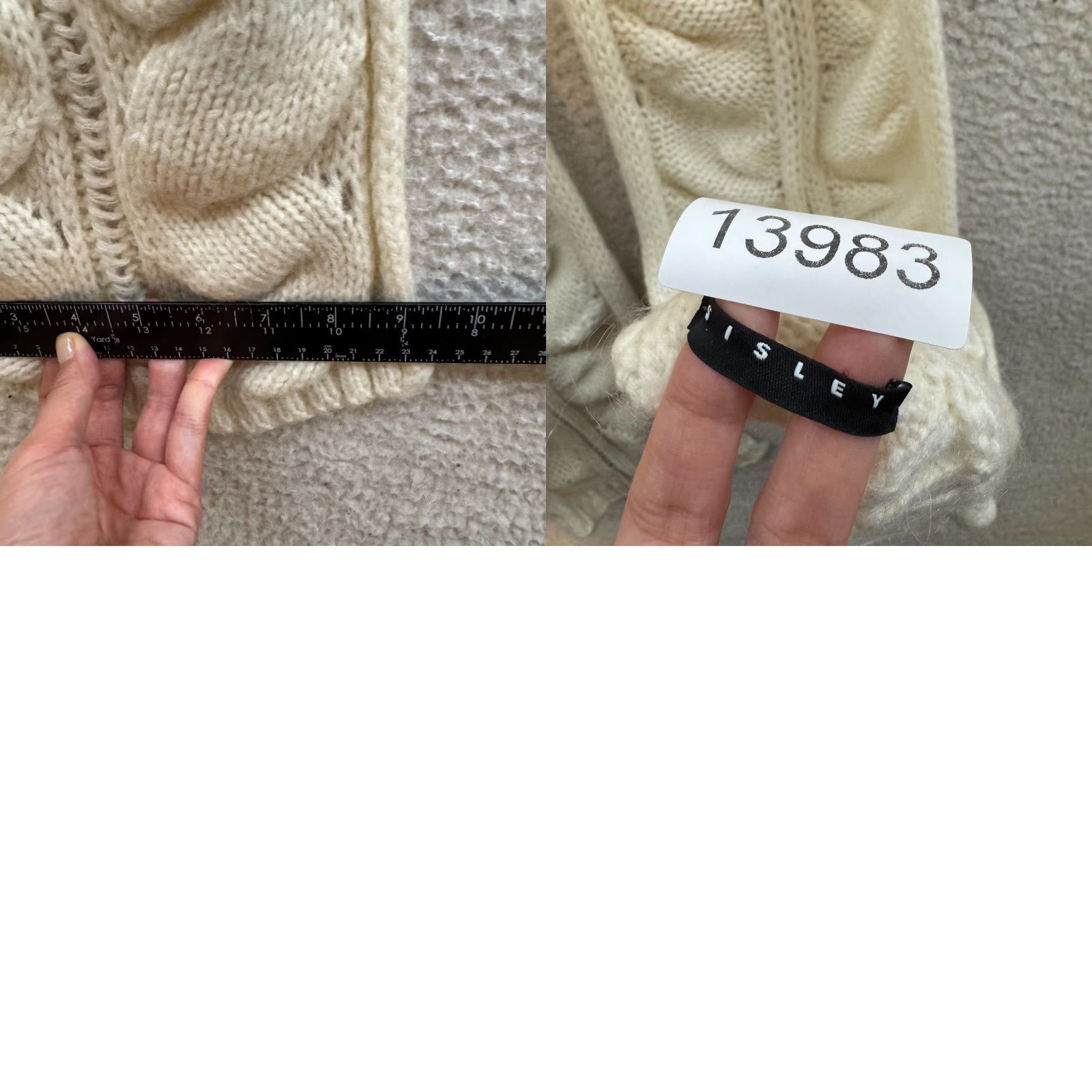 Sisley VINTAGE Sisley Scarf Women Knit Beige White Cream Y2K Vintage Solid Pattern Size ONE SIZE - 8 Thumbnail