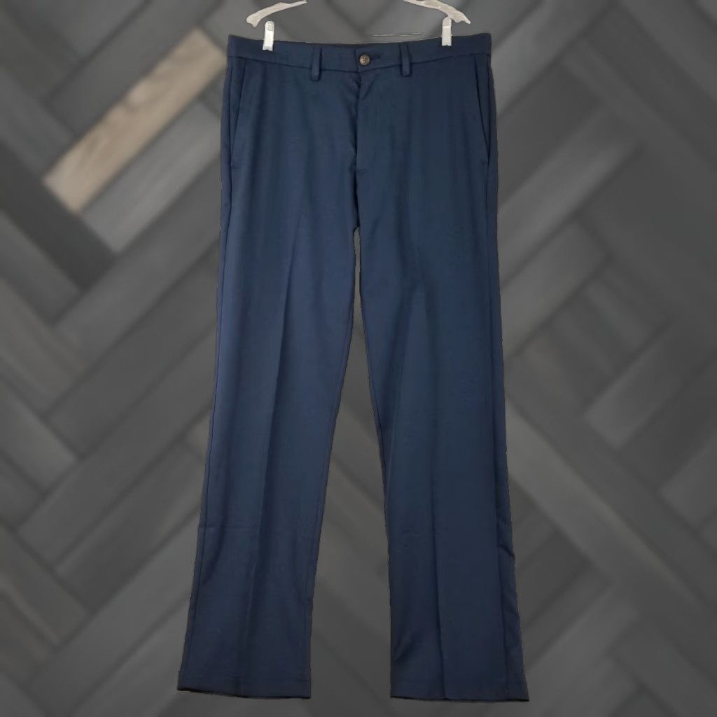 Haggar In Motion Pants Mens 36x34 Blue Dress Slacks Performance Stretch  Modern