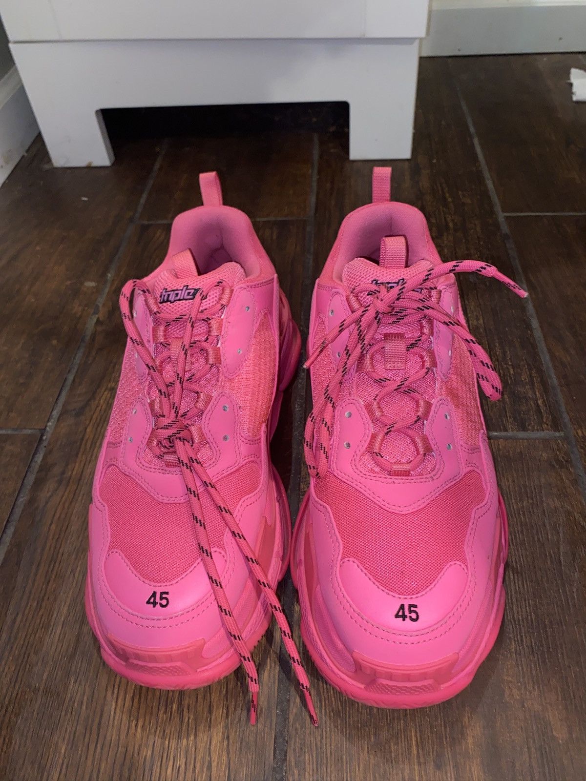 Balenciaga Balenciaga Triple S Pink Fluorescent Size US 12 / EU 45 - 3 Thumbnail