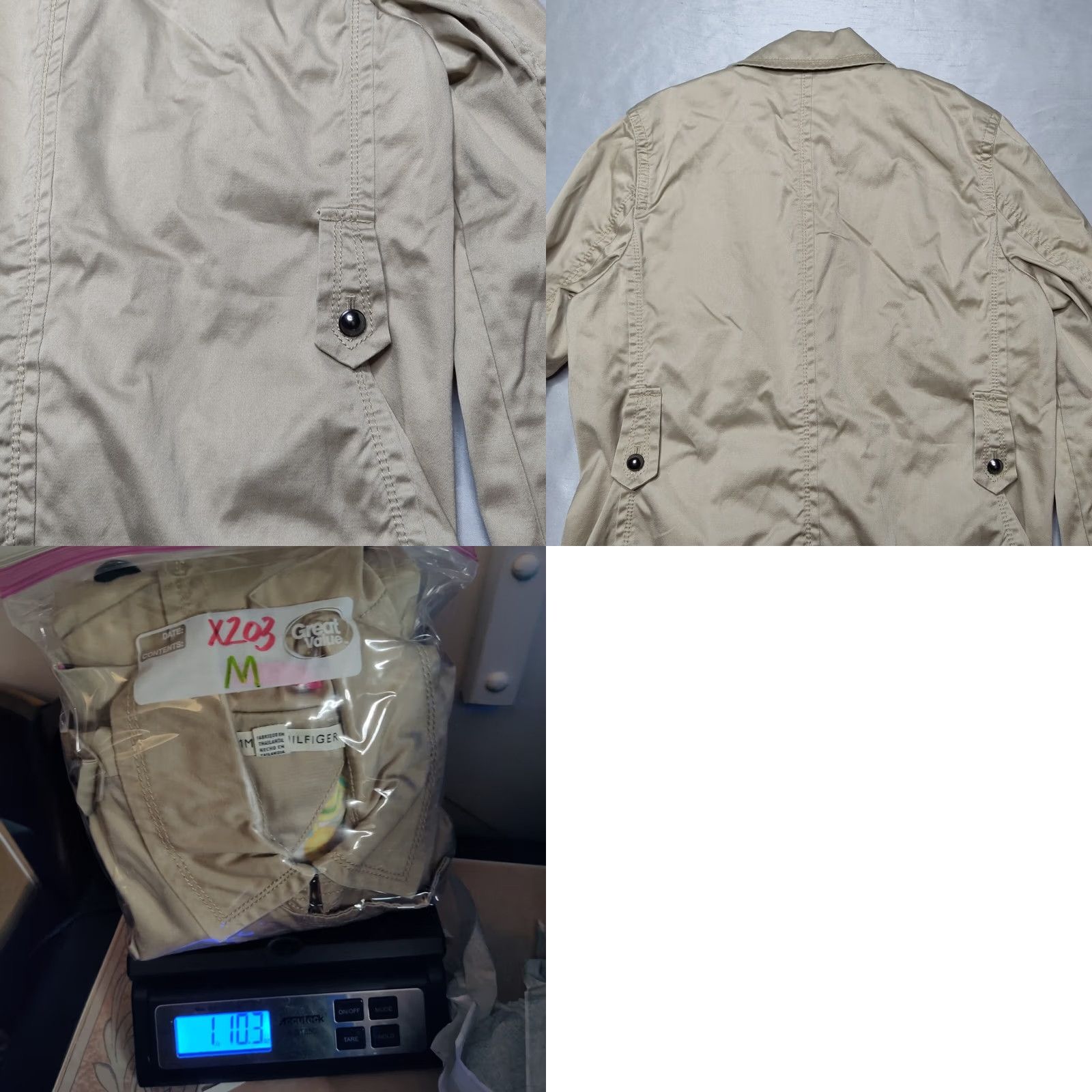 Tommy Hilfiger VINTAGE Tommy Hilfiger Women Medium Khaki Cotton Trench Coat Double Breasted Size M / US 6-8 / IT 42-44 - 10 Thumbnail