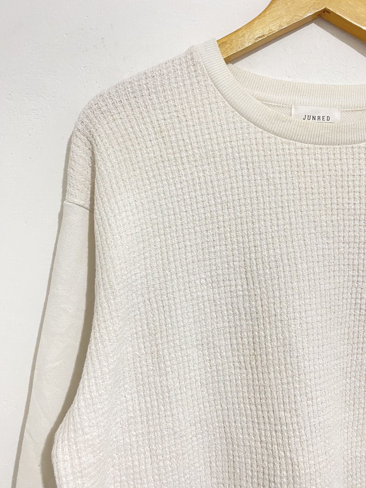 Issey Miyake Jun Red Japanese Waffle Hybrid Sweatshirt AA0077 Size US M / EU 48-50 / 2 - 3 Thumbnail