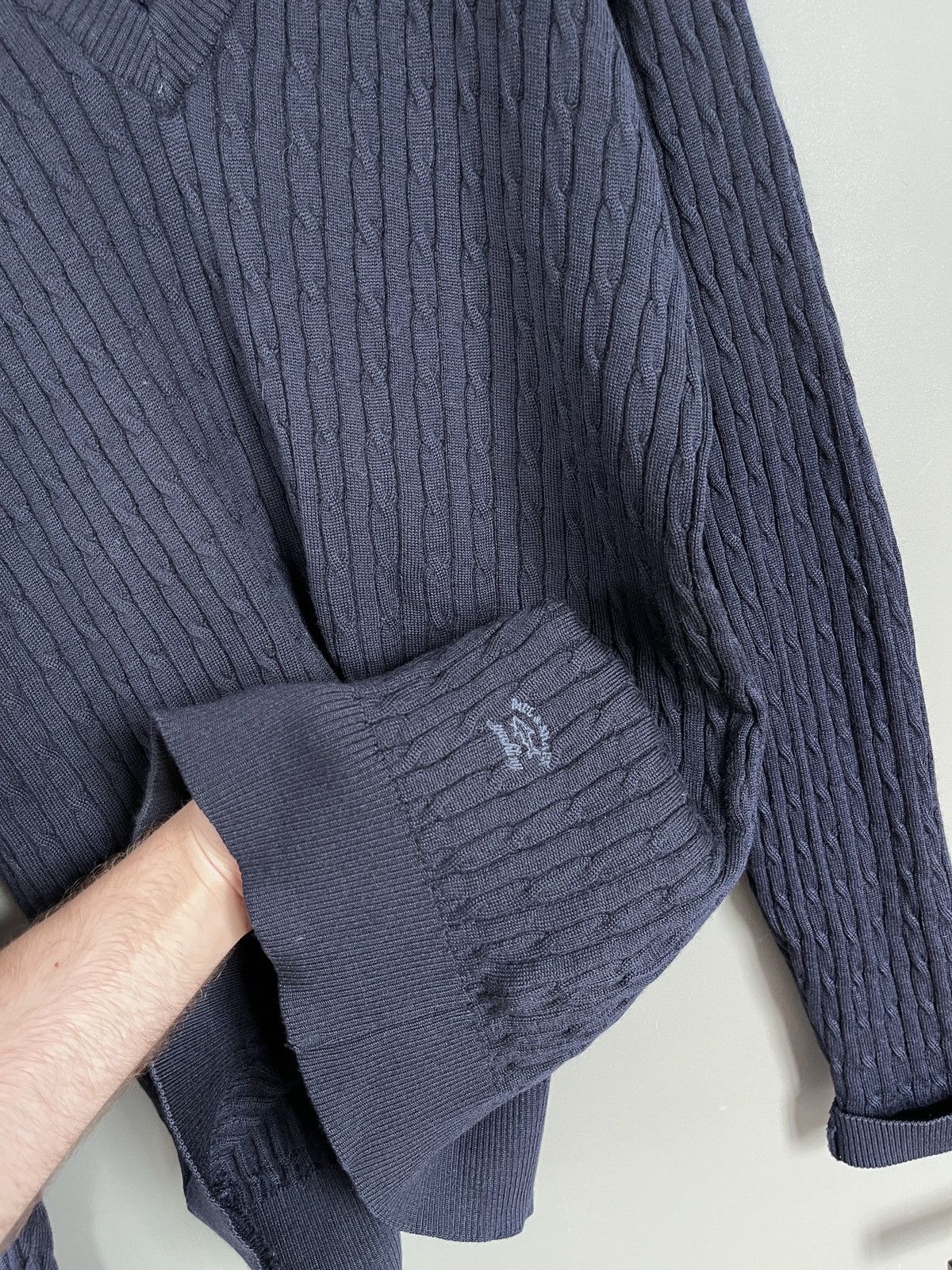 Paul & Shark Paul & Shark Heavy Knit V-neck Wool Navy Blue Sweater Size US XXL / EU 58 / 5 - 5 Thumbnail