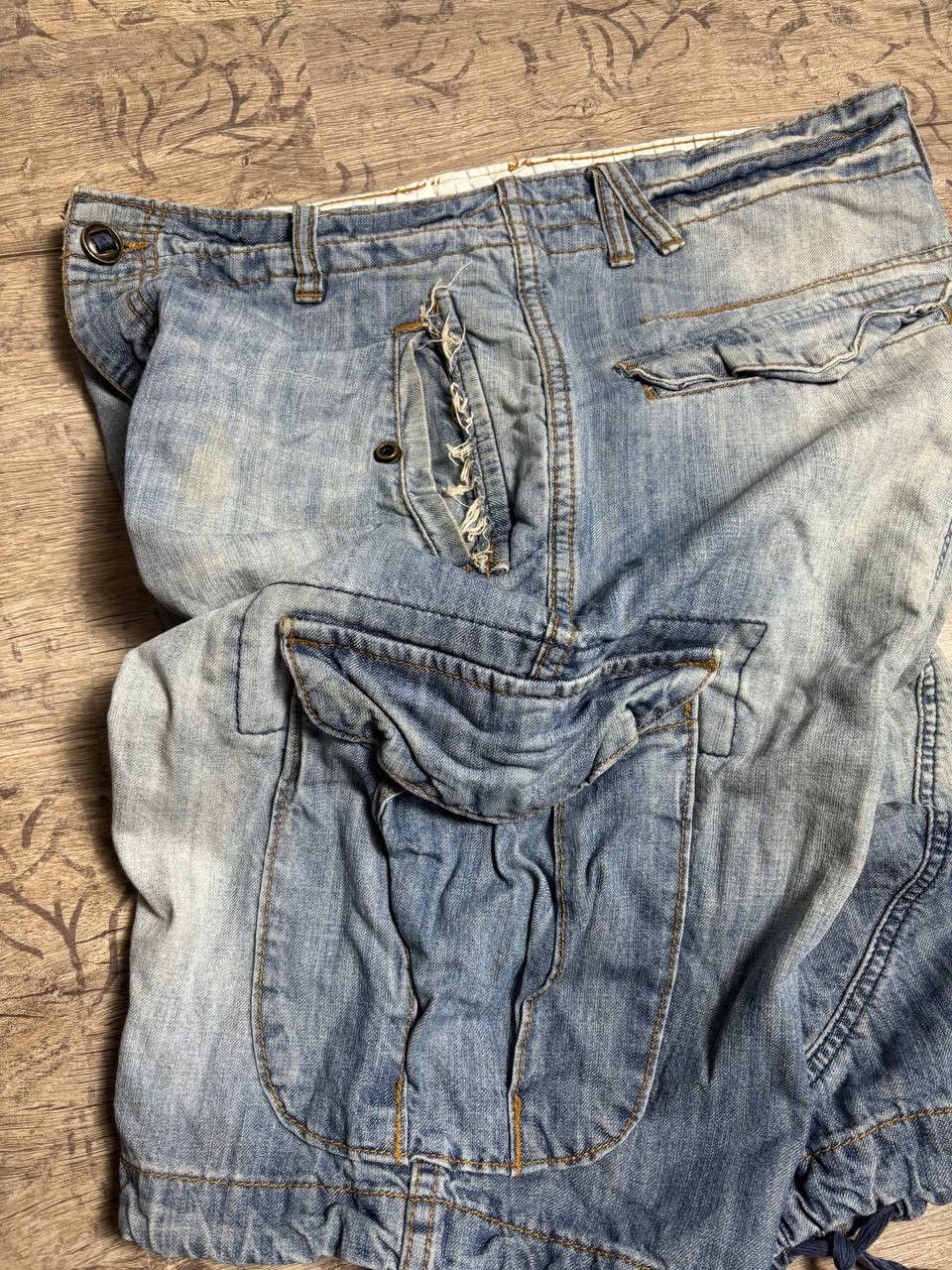 Japanese Brand VTG Balenci! IfSixWasNine type! CARGO Distressed Fade Shorts Size US 34 / EU 50 - 8 Thumbnail