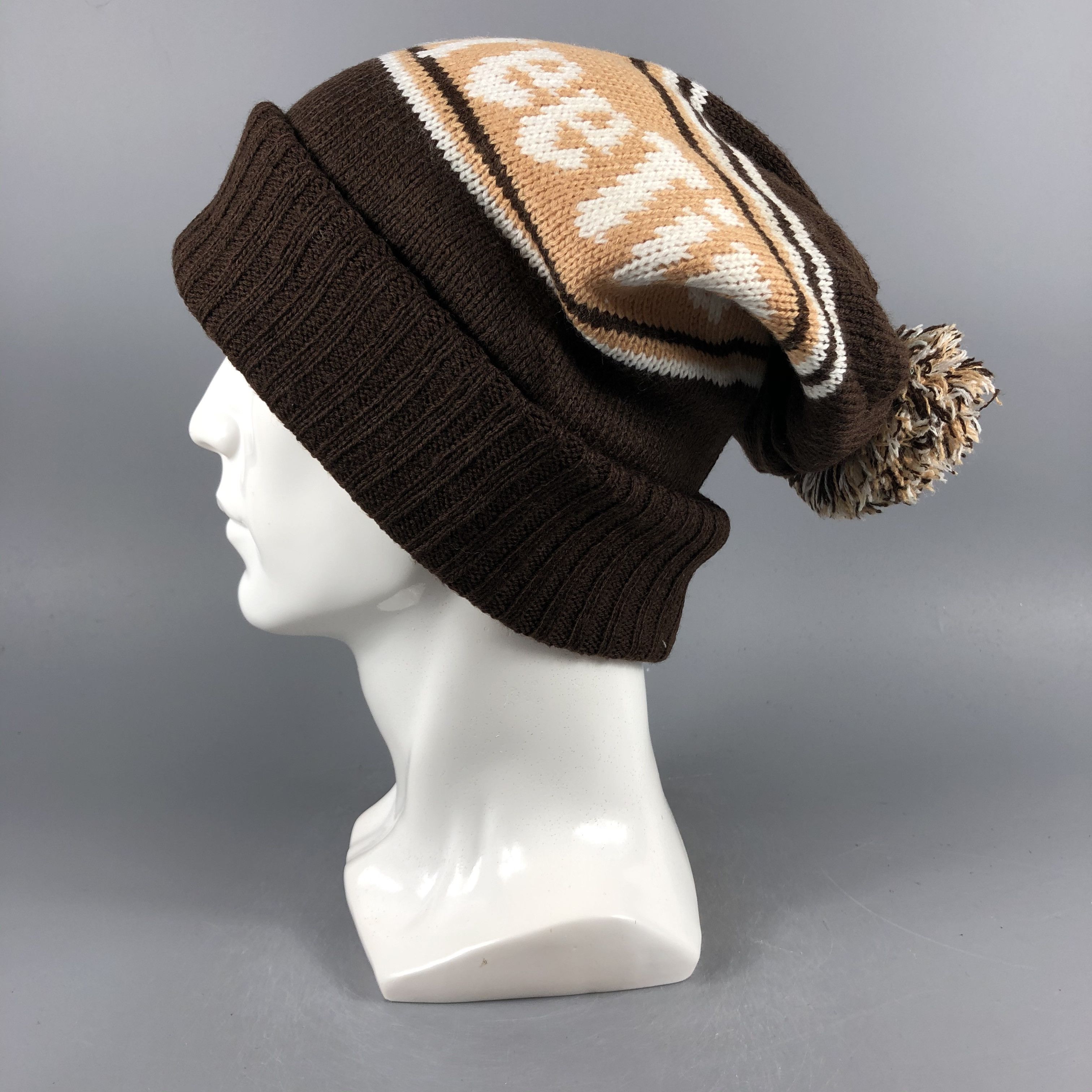 Japanese Brand × Vintage Japanese Brand Brown PomPom Beanie Snow Hat Snow Cap -D1263 Size ONE SIZE - 1 Thumbnail