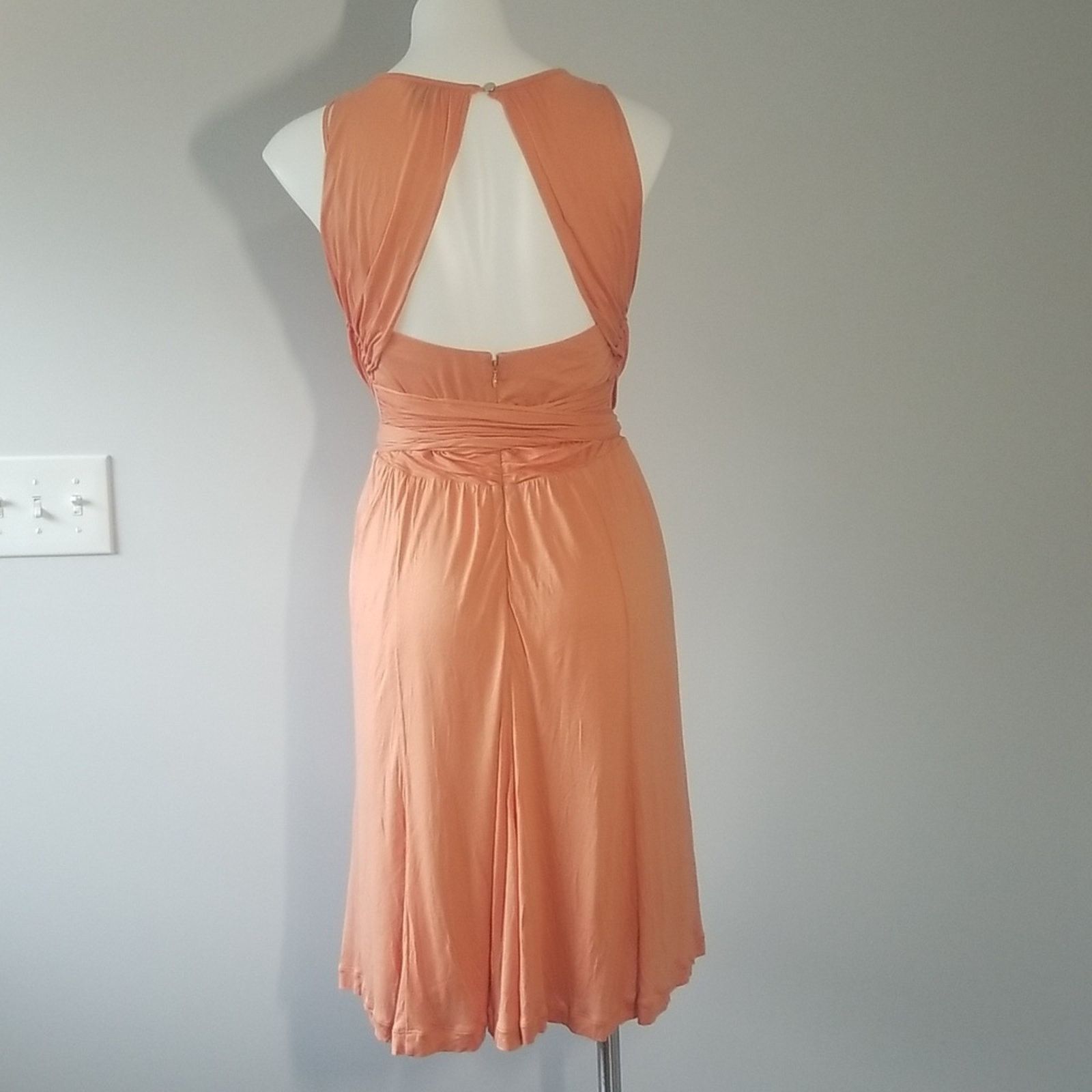 Ann Taylor Ann Taylor Petite Orange Coral Tie Waist Sheath Midi Dress Size M / US 6-8 / IT 42-44 - 3 Thumbnail