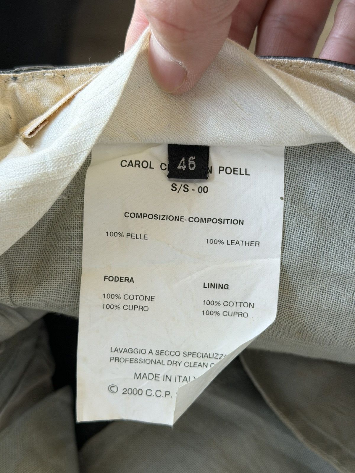 Carol Christian Poell SS00 Calfskin Leather Pants 46 Size US 29 - 8 Thumbnail