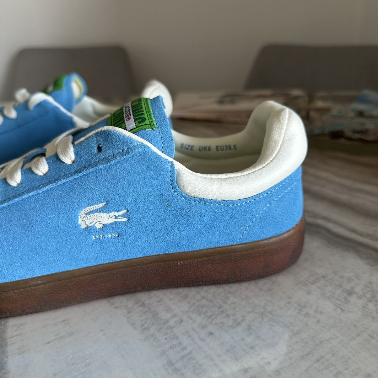 Lacoste Lacoste Men's Baseshot 124 Blue Suede Sneakers Size US 8 / EU 41 - 2 Thumbnail