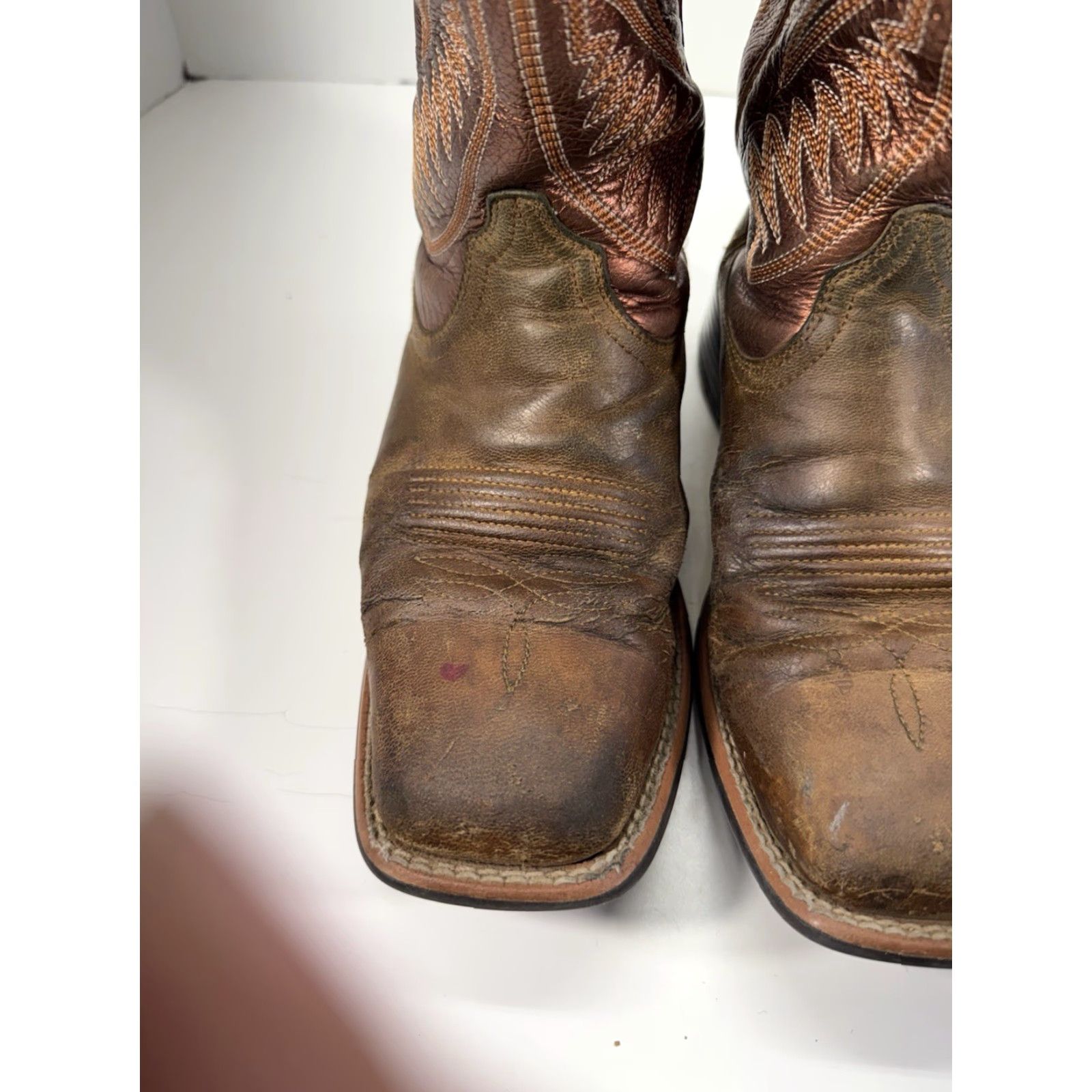 Ariat Ariat Ruidoso Round Up Boot Western Women Size 8.5 B Pearlburnished Chestnut Leather Boots Size US 9 / IT 39 - 3 Thumbnail