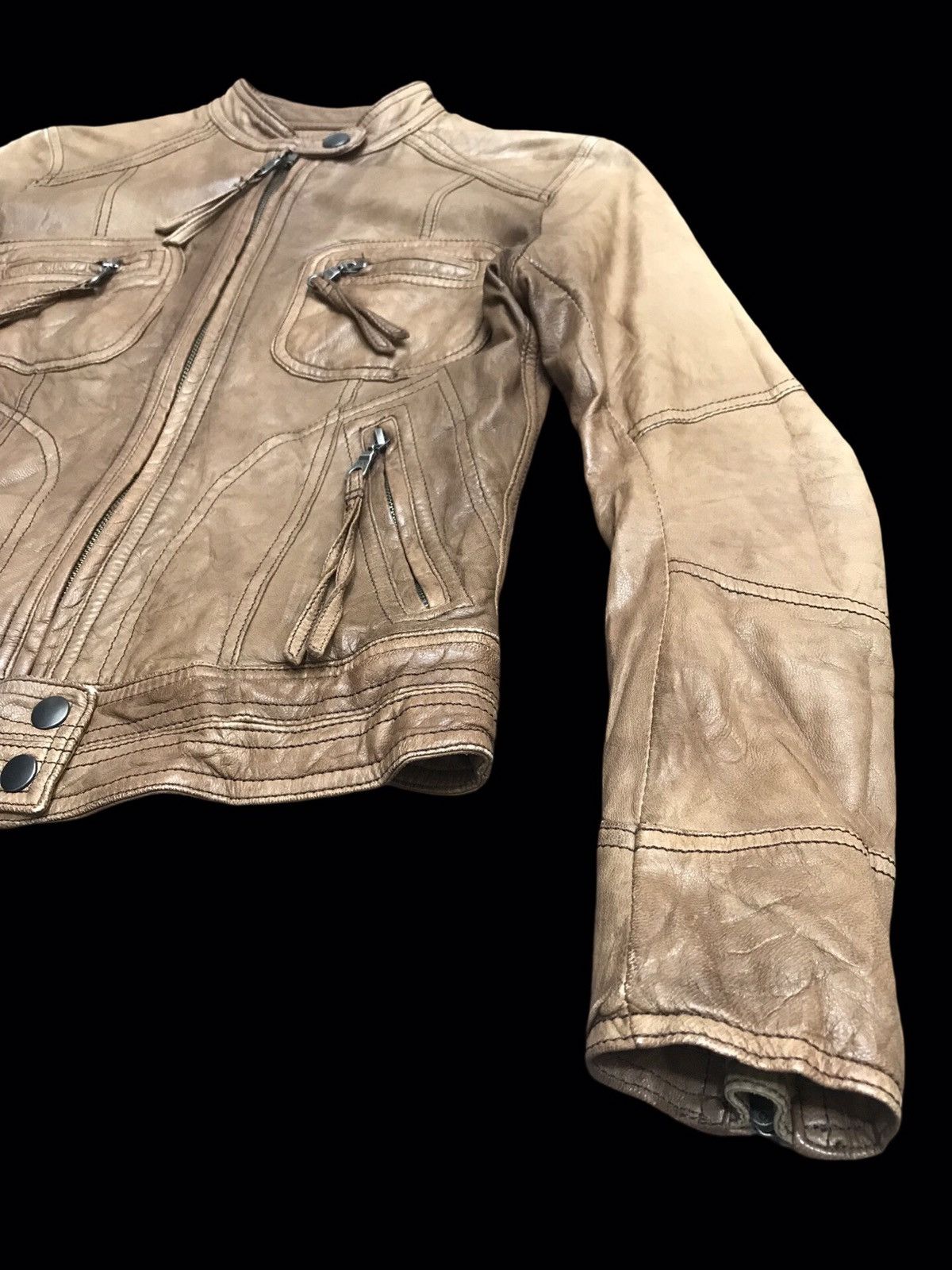 ABAHOUSE 💥ARCHIVAL💥Abahouse Japan Goatskin Cafe Racer Jacket Size XS / US 0-2 / IT 36-38 - 5 Thumbnail