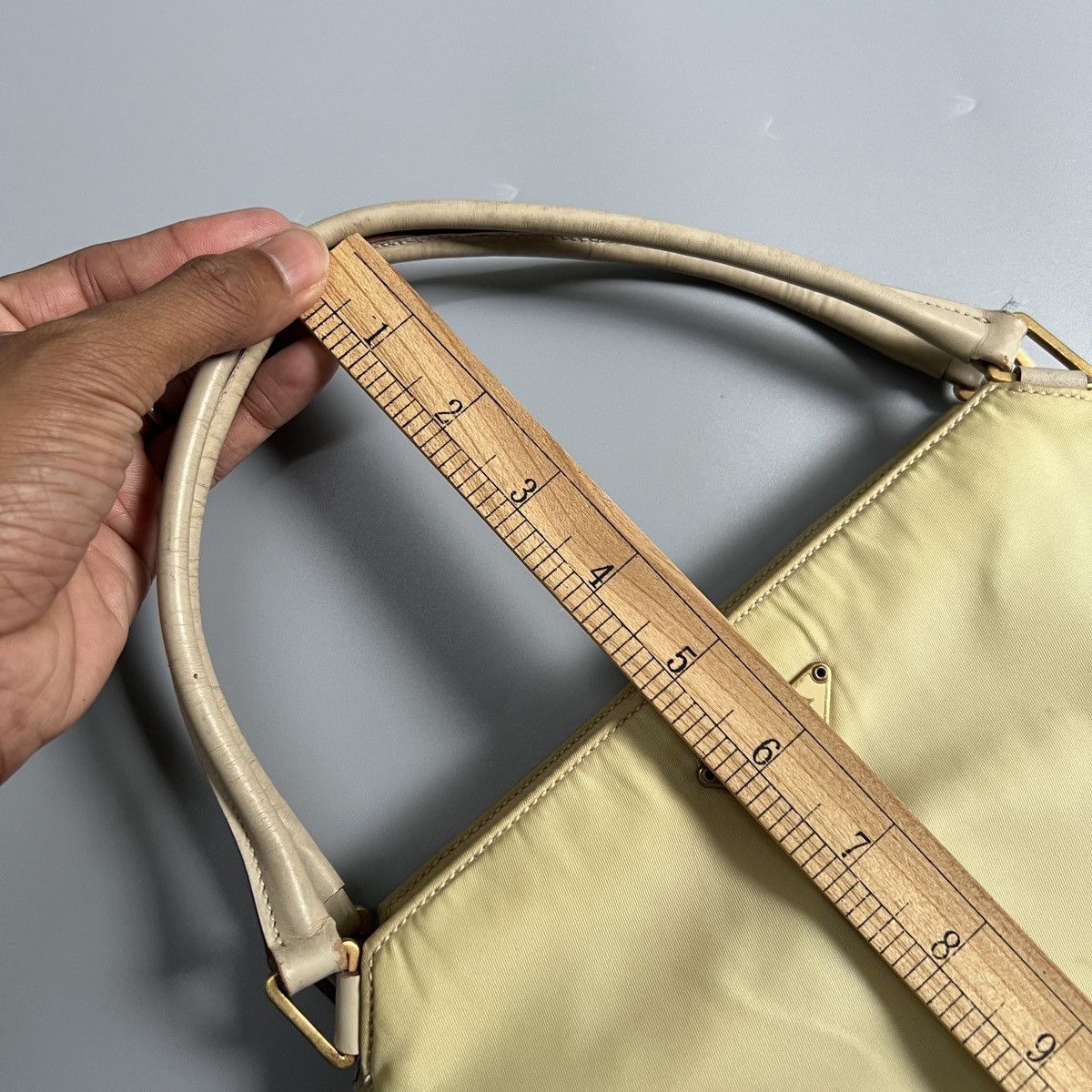 Prada Authentic Vintage Prada Tessuto "Champagne" Handbag Size ONE SIZE - 18 Thumbnail