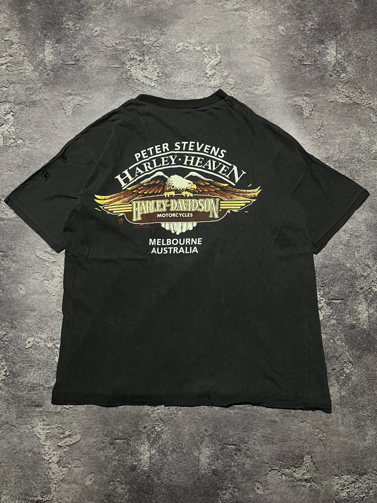 Harley Davidson Harley Davidson 1990 Gasoline Motorcycle 3D Emblem Tee 90s Size US XL / EU 56 / 4 - 4 Thumbnail