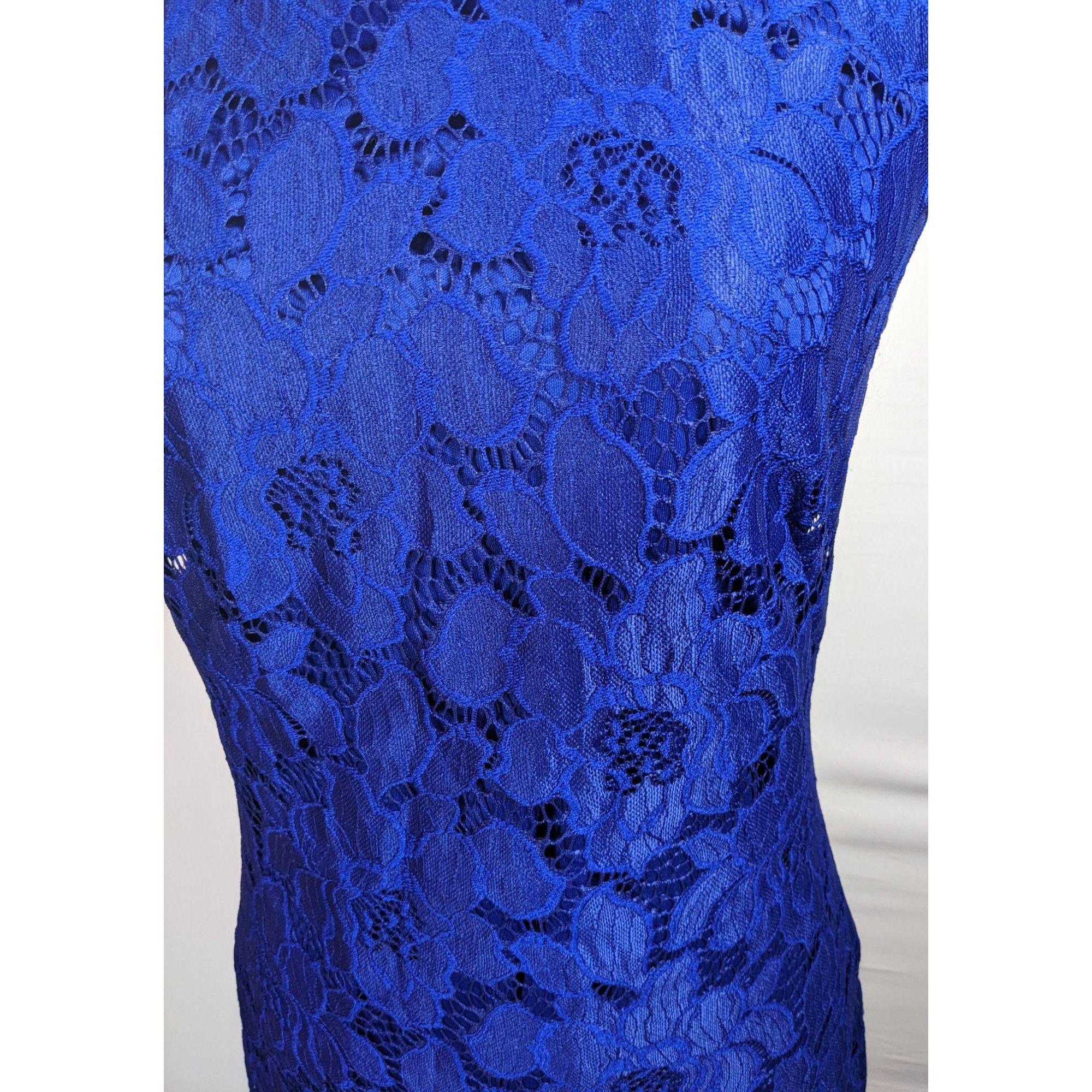 Chaps Chaps Preppy Blue Floral Lace Knee Length Dress Size M / US 6-8 / IT 42-44 - 6 Thumbnail