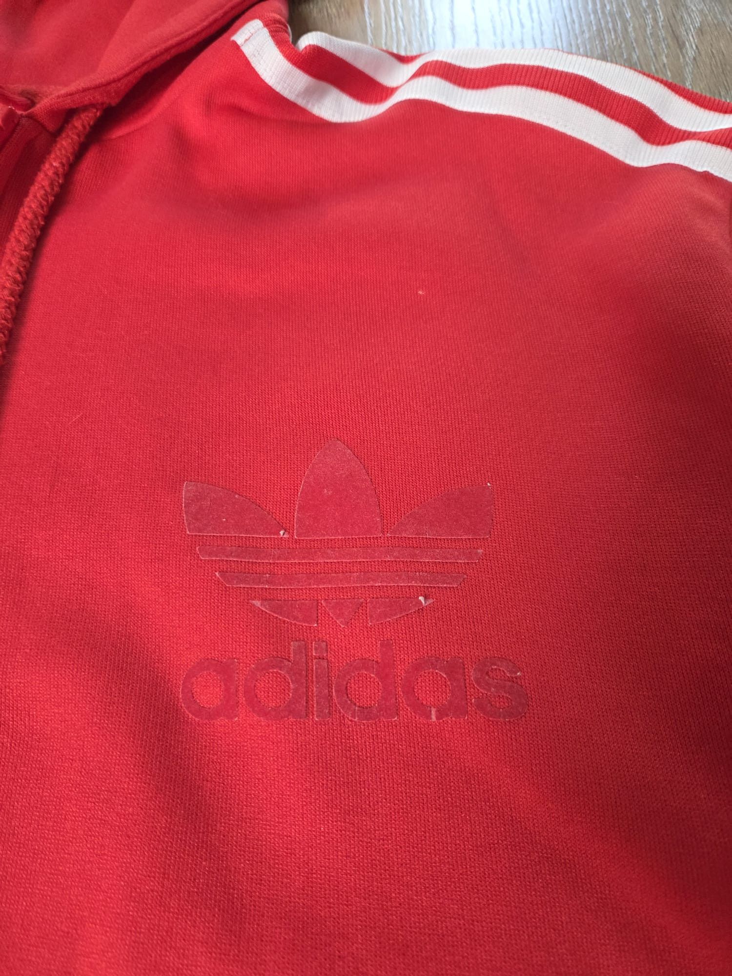 Adidas Vintage 00s Adidas Red Hoodie Size US L / EU 52-54 / 3 - 4 Thumbnail