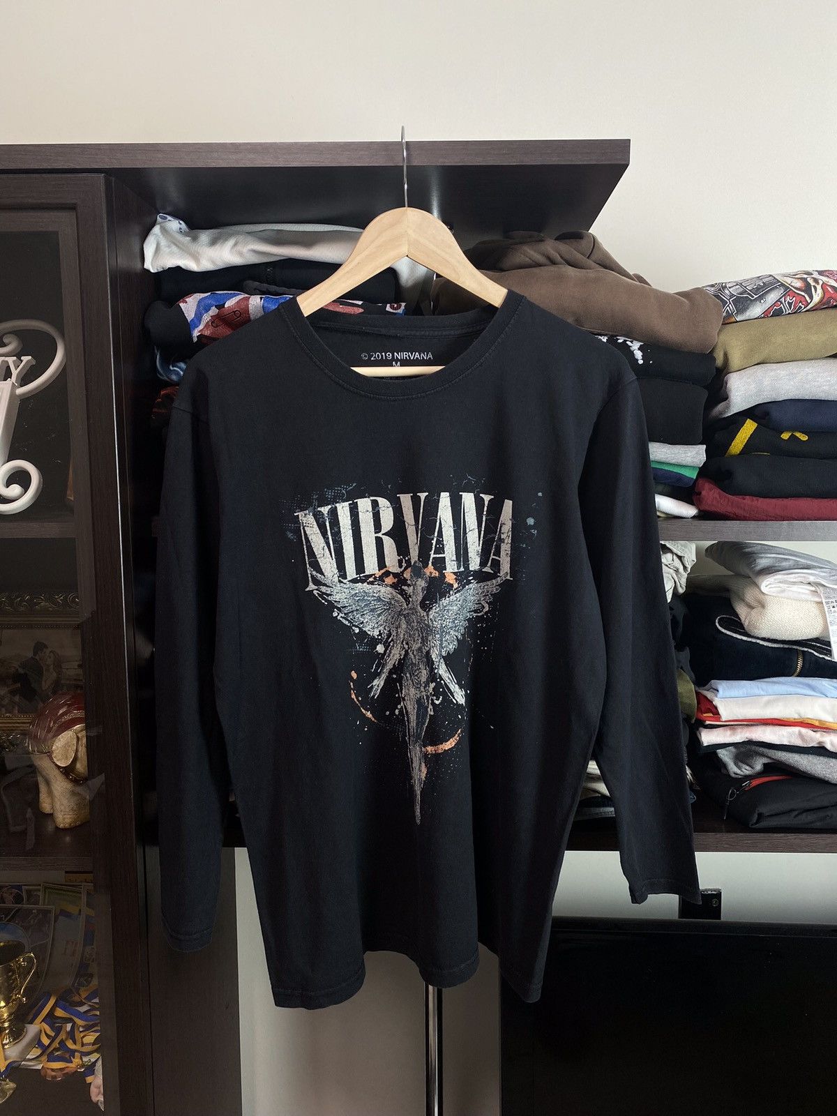 Band Tees × Nirvana × Vintage Nirvana 2019 Logo Black Long Sleeve Tee Size US M / EU 48-50 / 2 - 1 Thumbnail