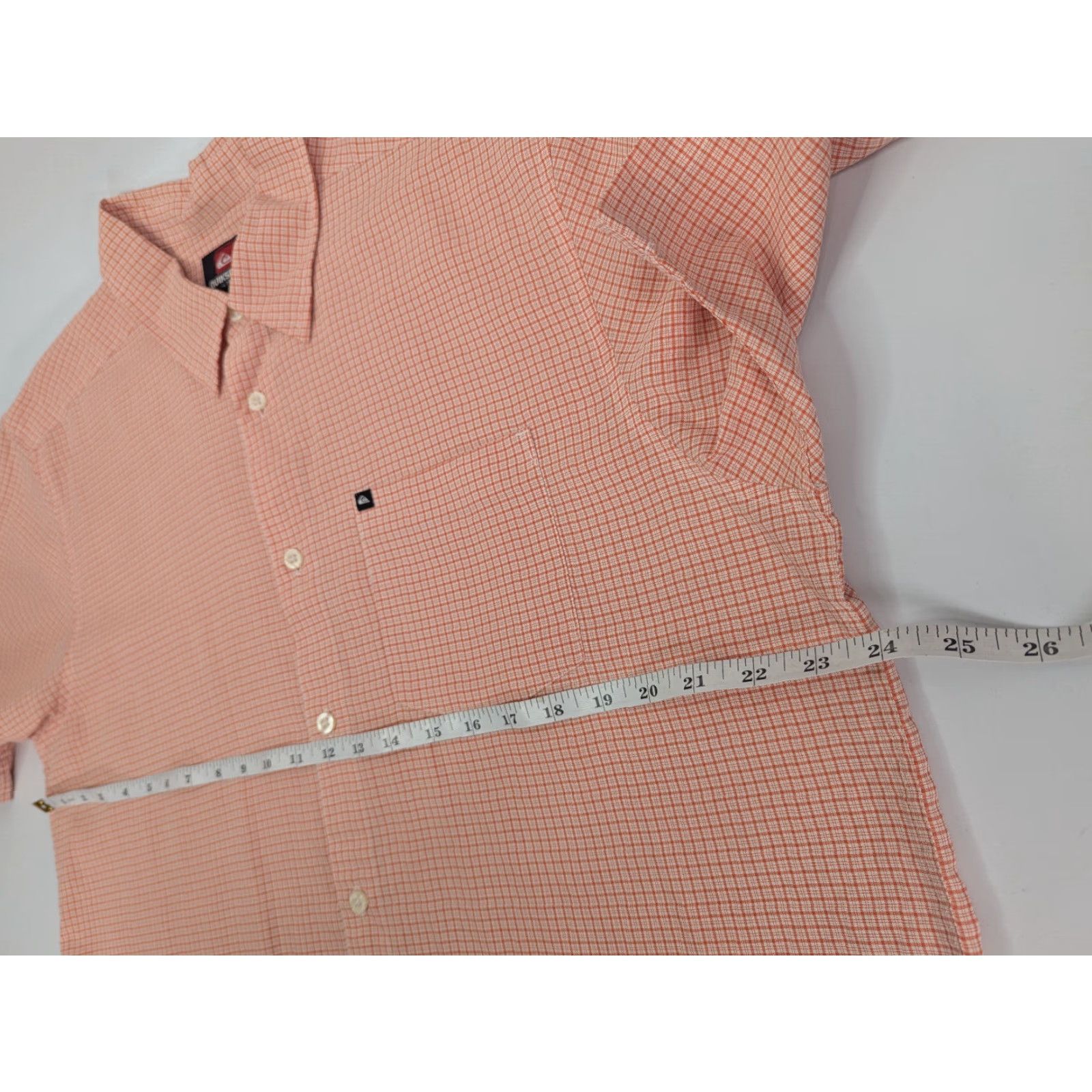 Quiksilver Quiksilver Orange Check Short Sleeve Button Up Shirt Men L Board Riding Size US L / EU 52-54 / 3 - 5 Thumbnail